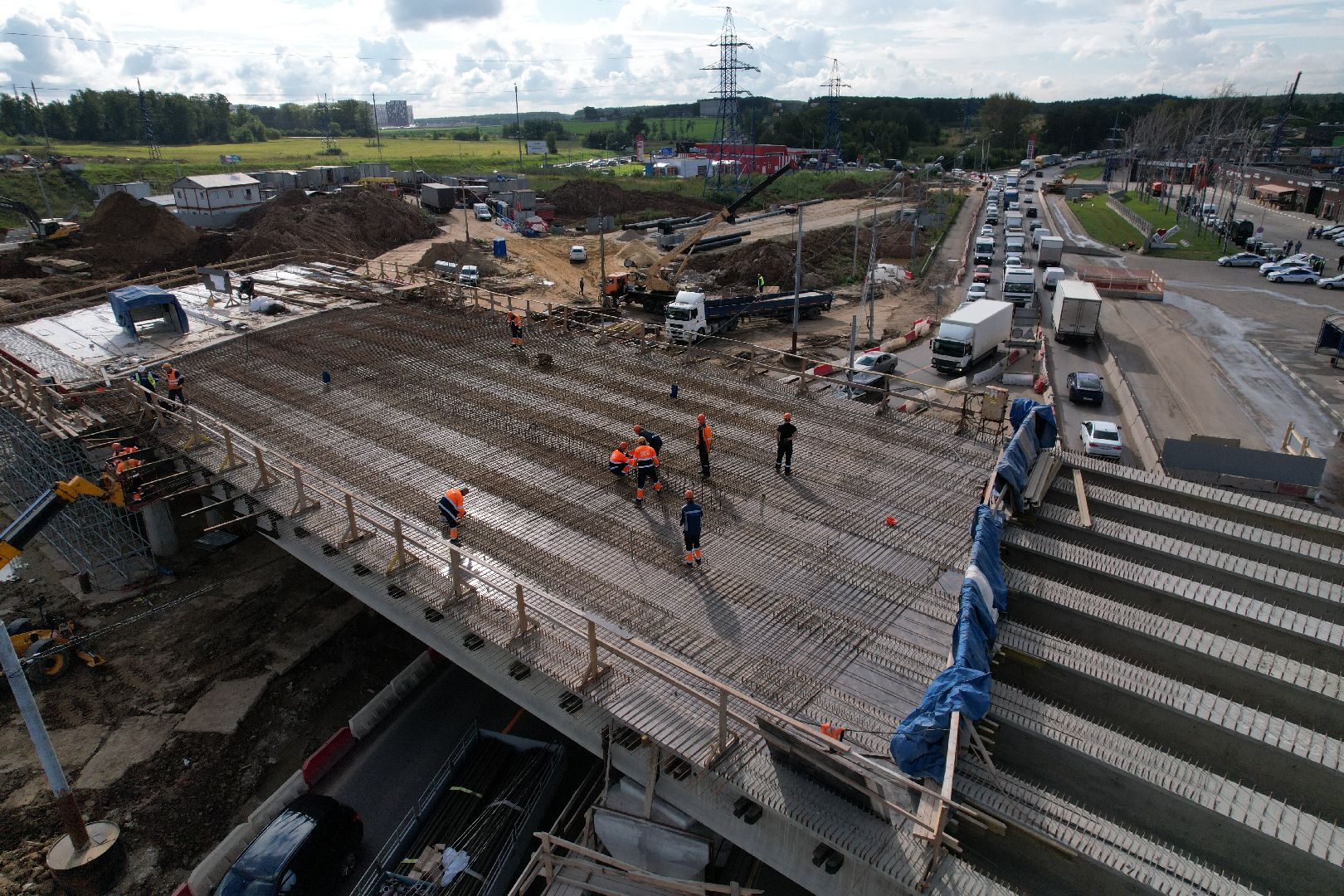 видео с коптера, каширское шоссе, реконструкция, строительство, дороги,