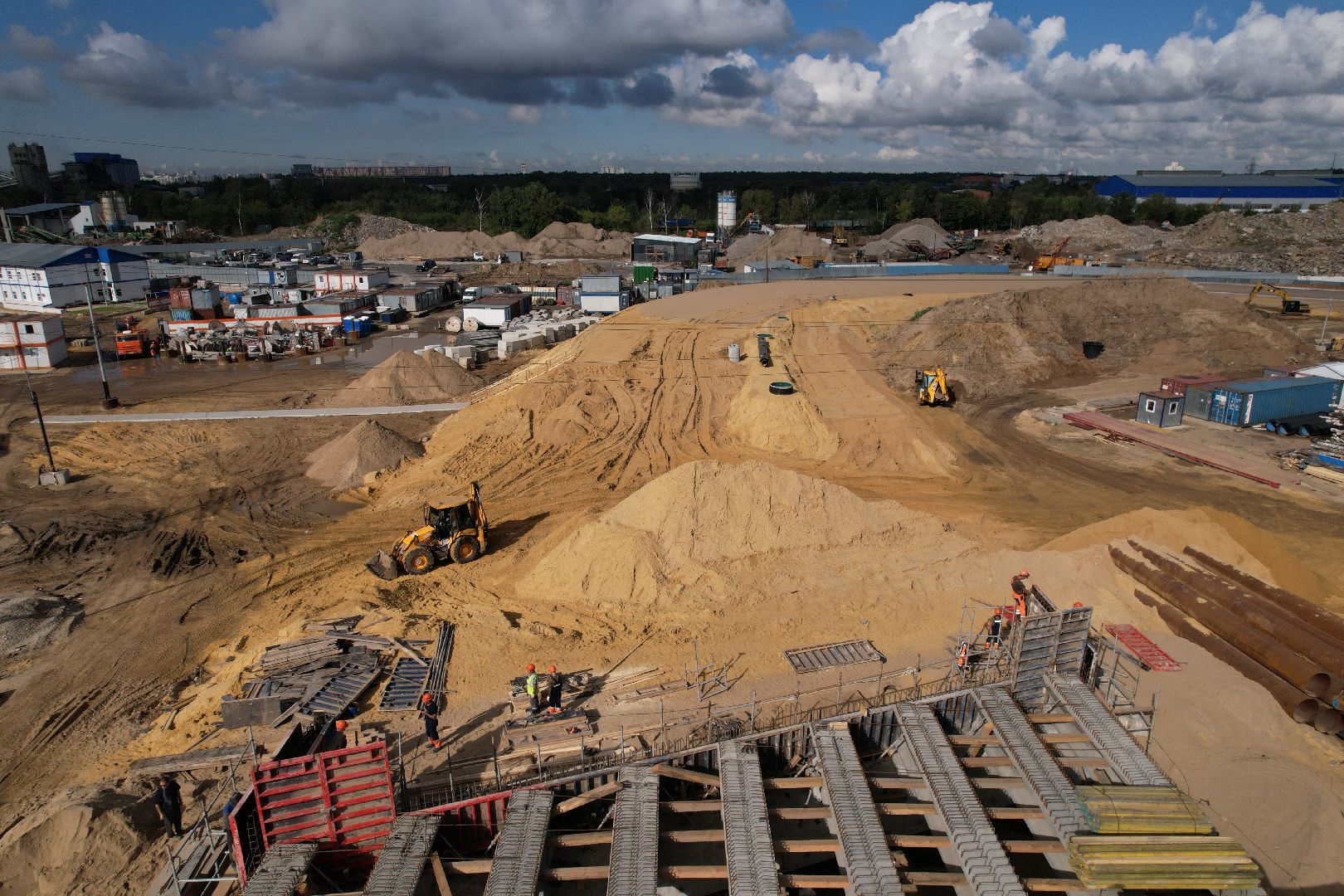 видео с коптера, каширское шоссе, реконструкция, строительство, дороги,