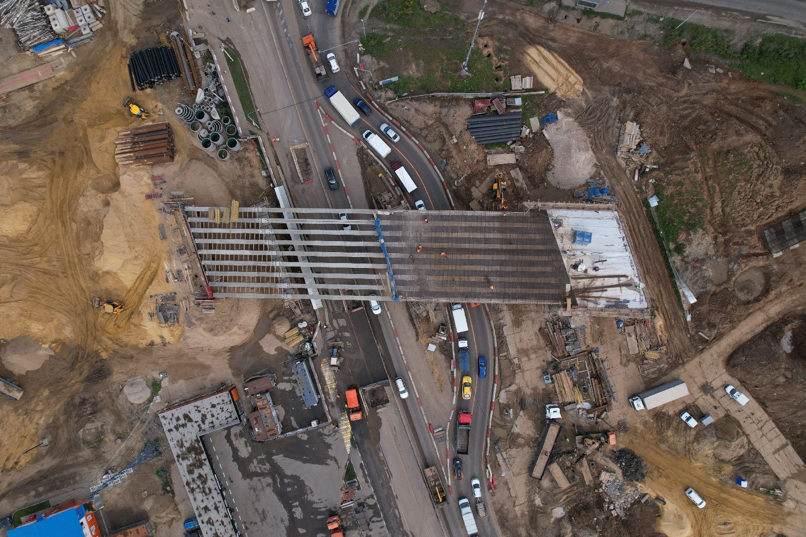 видео с коптера, каширское шоссе, реконструкция, строительство, дороги,