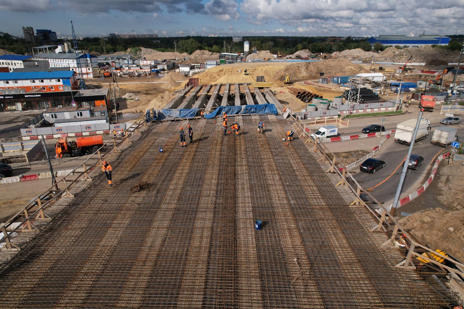 видео с коптера, каширское шоссе, реконструкция, строительство, дороги,