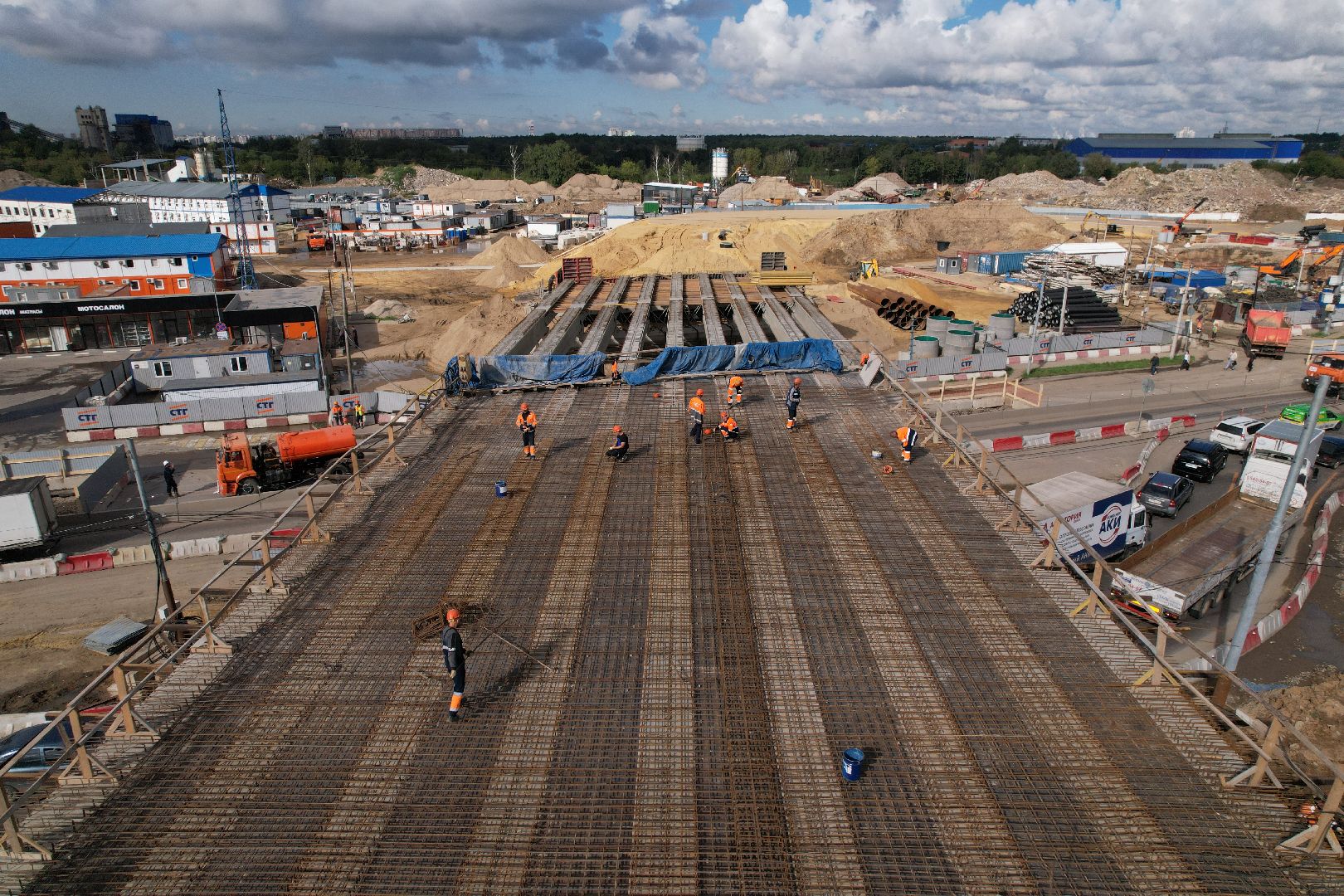 видео с коптера, каширское шоссе, реконструкция, строительство, дороги,
