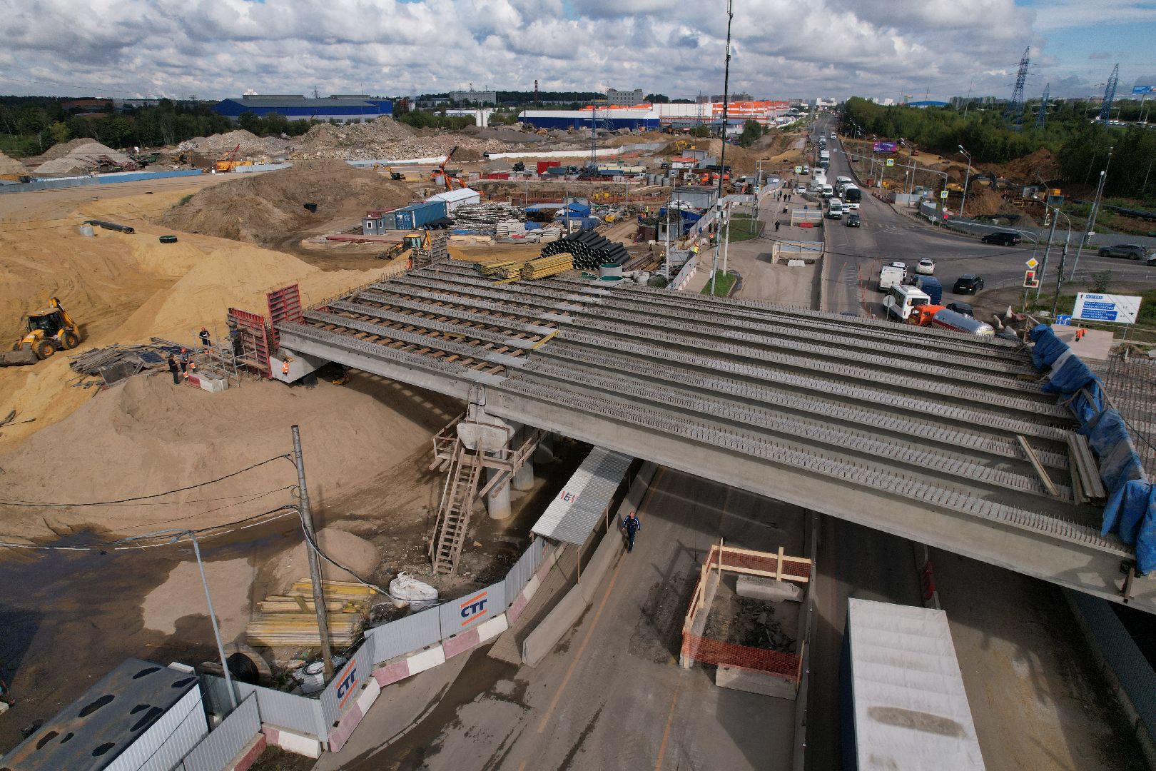 видео с коптера, каширское шоссе, реконструкция, строительство, дороги,