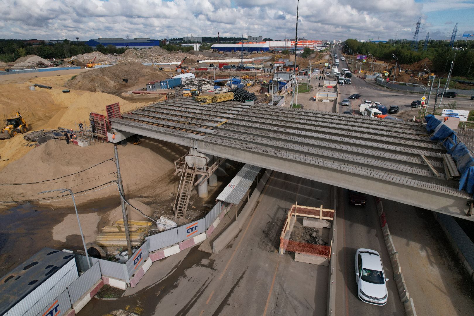 видео с коптера, каширское шоссе, реконструкция, строительство, дороги,