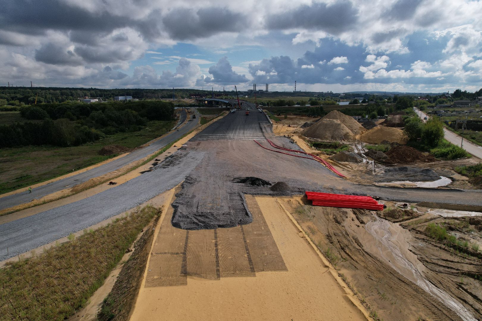 видео с коптера, юла, трасса, дороги, строительство, ленинский,