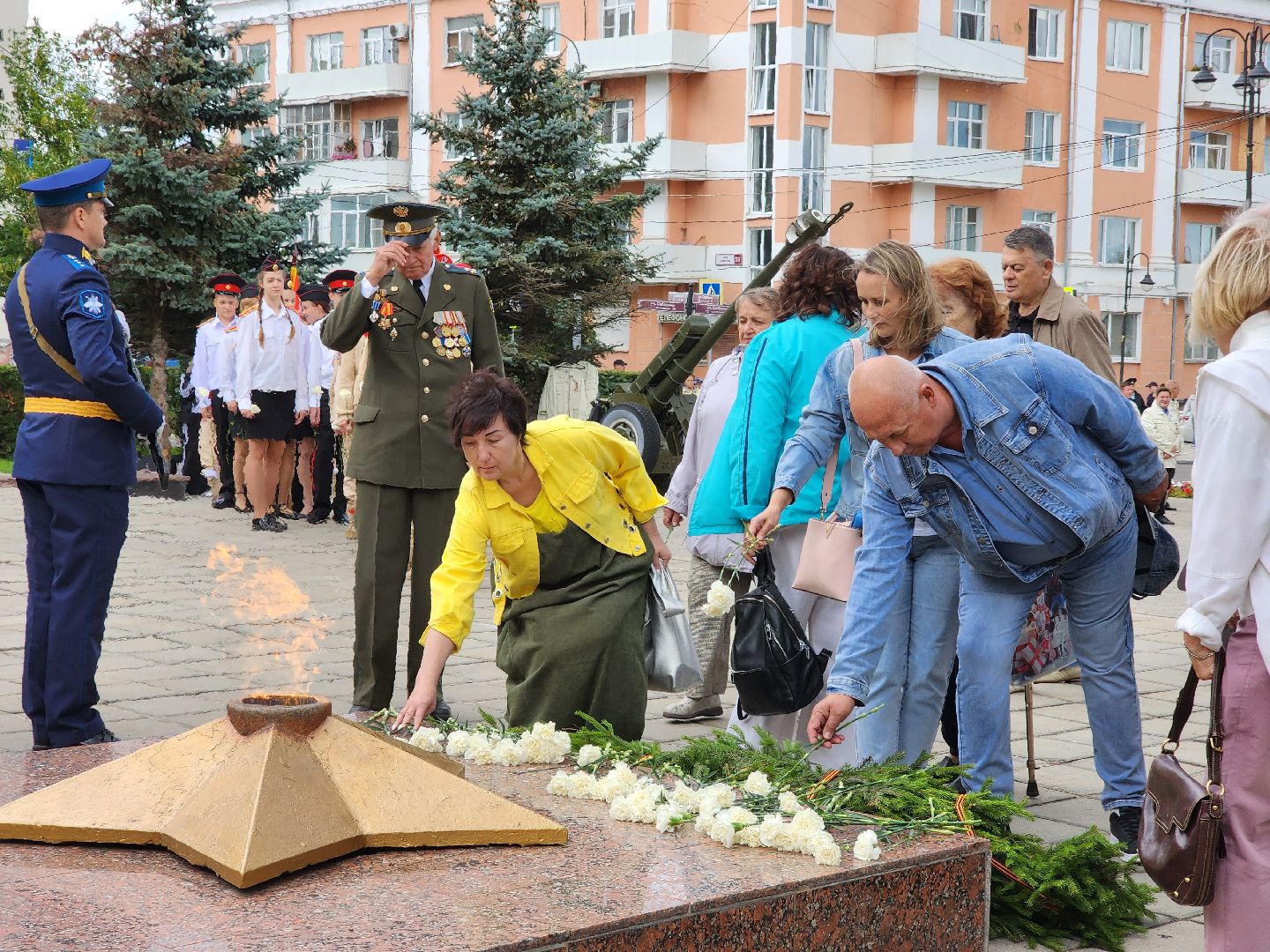 ногинск, митинг, жители, общество, день военно-воздушных сил, память, вечный огонь, ветеран,