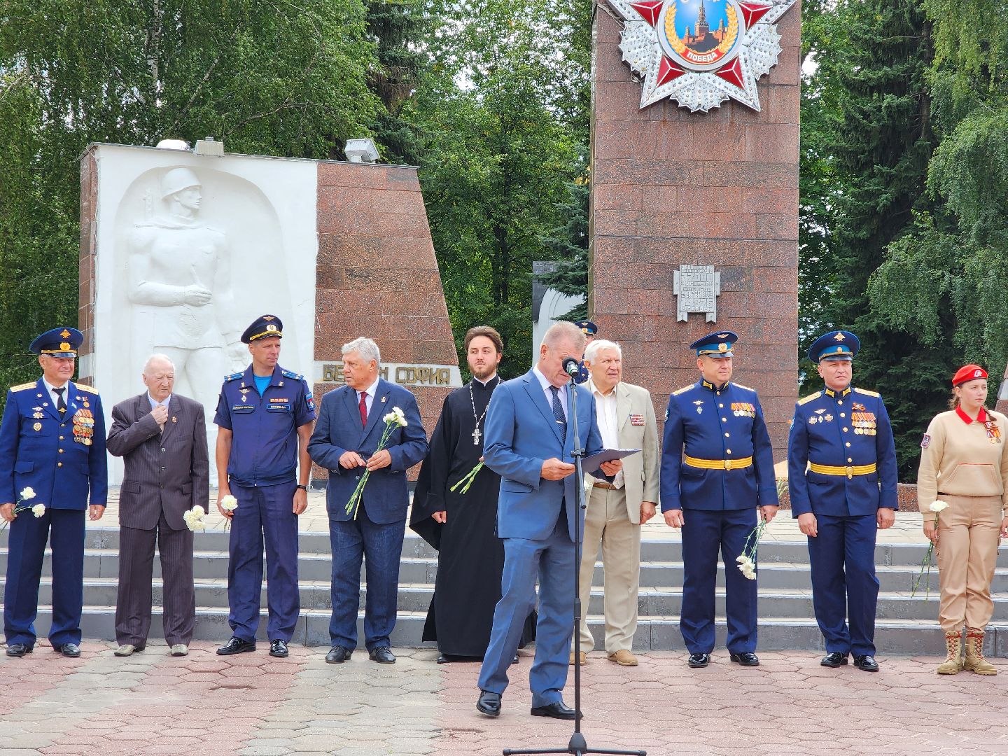 ногинск, митинг, жители, общество, день военно-воздушных сил, память, вечный огонь, ветеран,