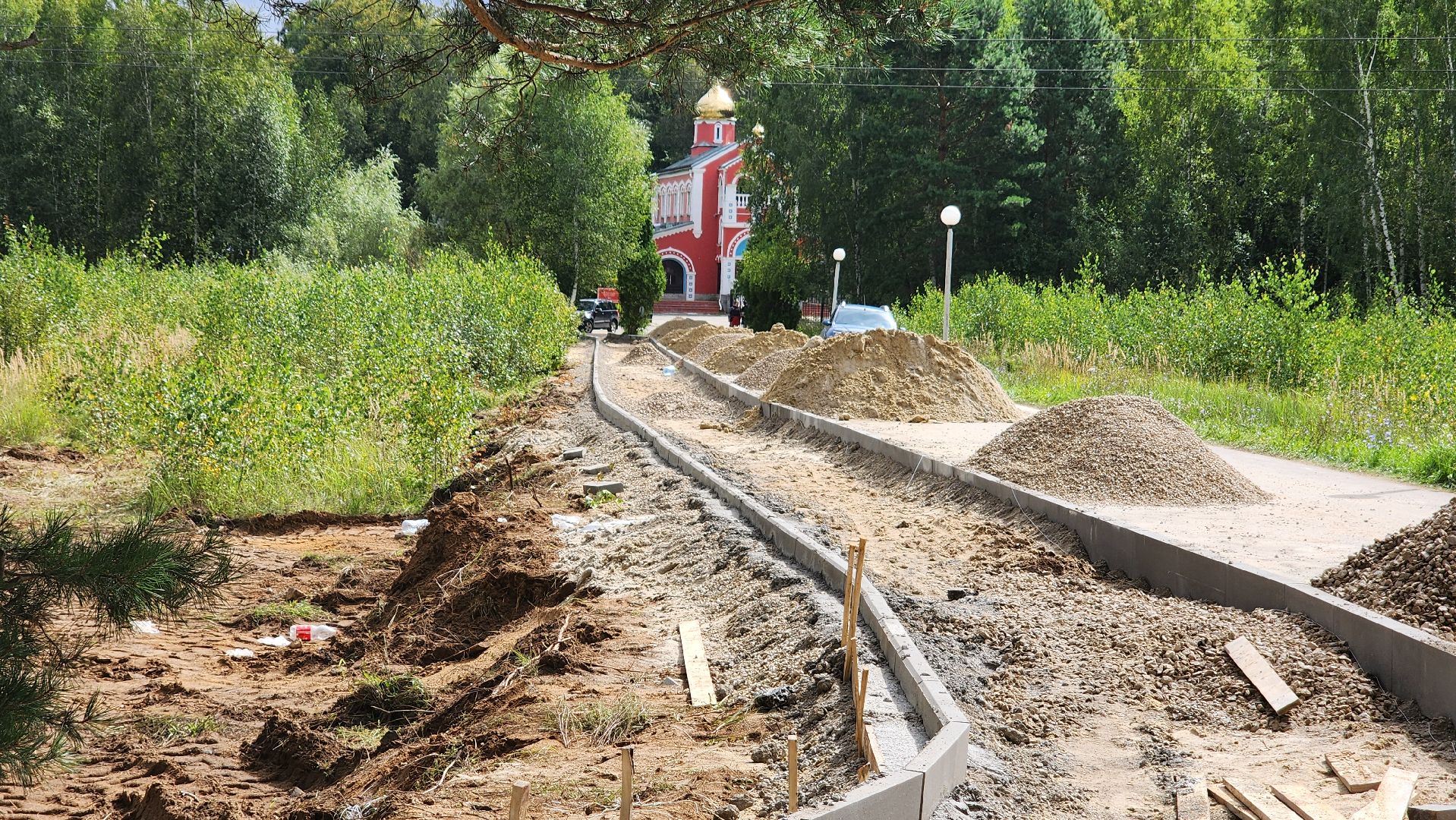Храм, Дорога, Пешеходная дорога, Протвино, благоустойство,