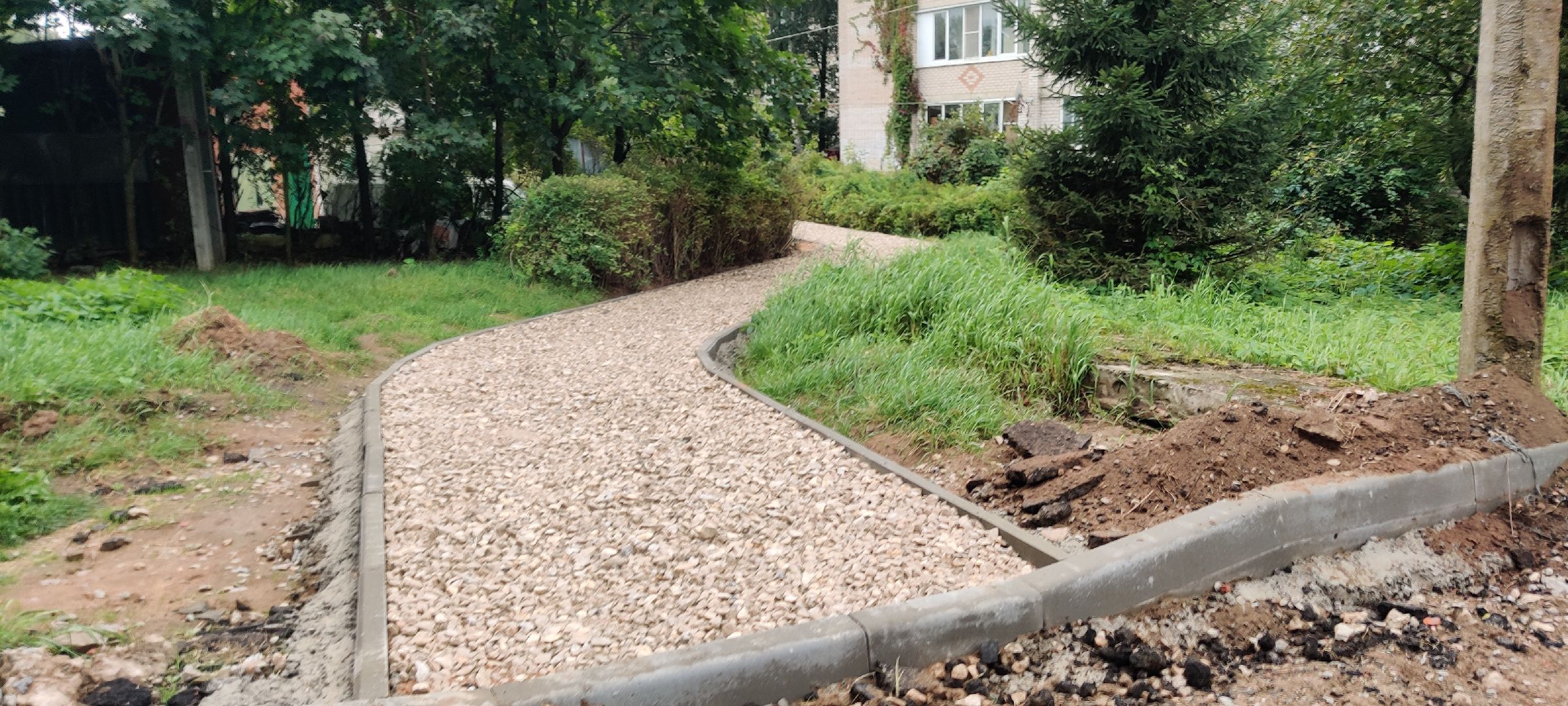 красноармейск, городской округ пушкинский, комплексное благоустройство двора, новые тротуары,