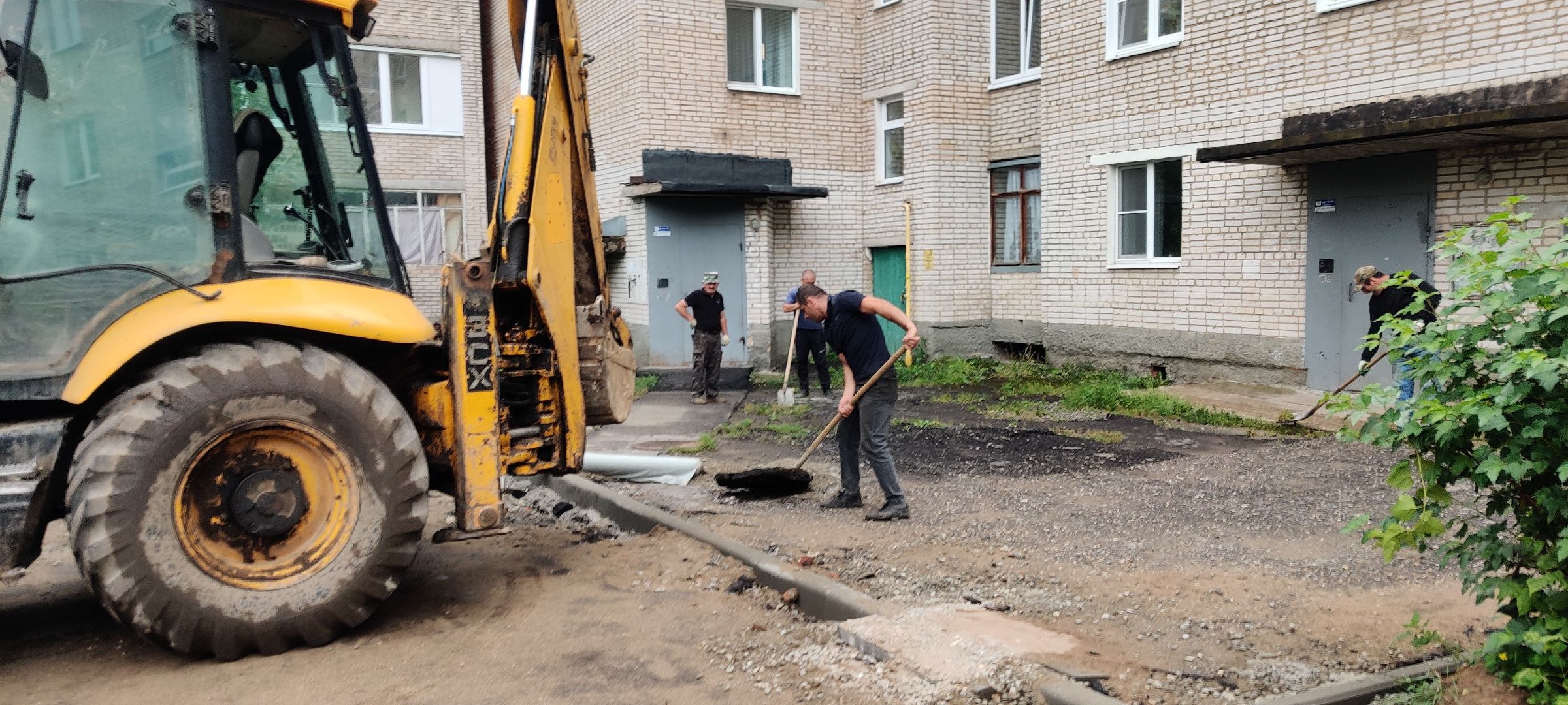 красноармейск, городской округ пушкинский, комплексное благоустройство двора, новые тротуары,