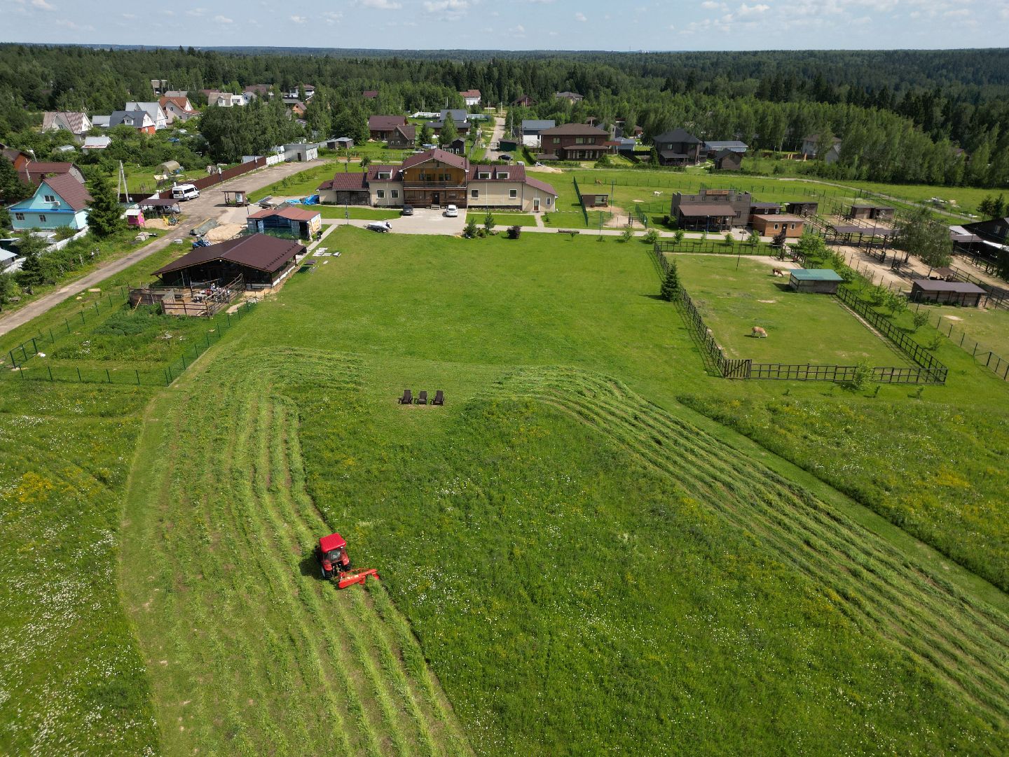 видео с коптера, ферма, дмитров,