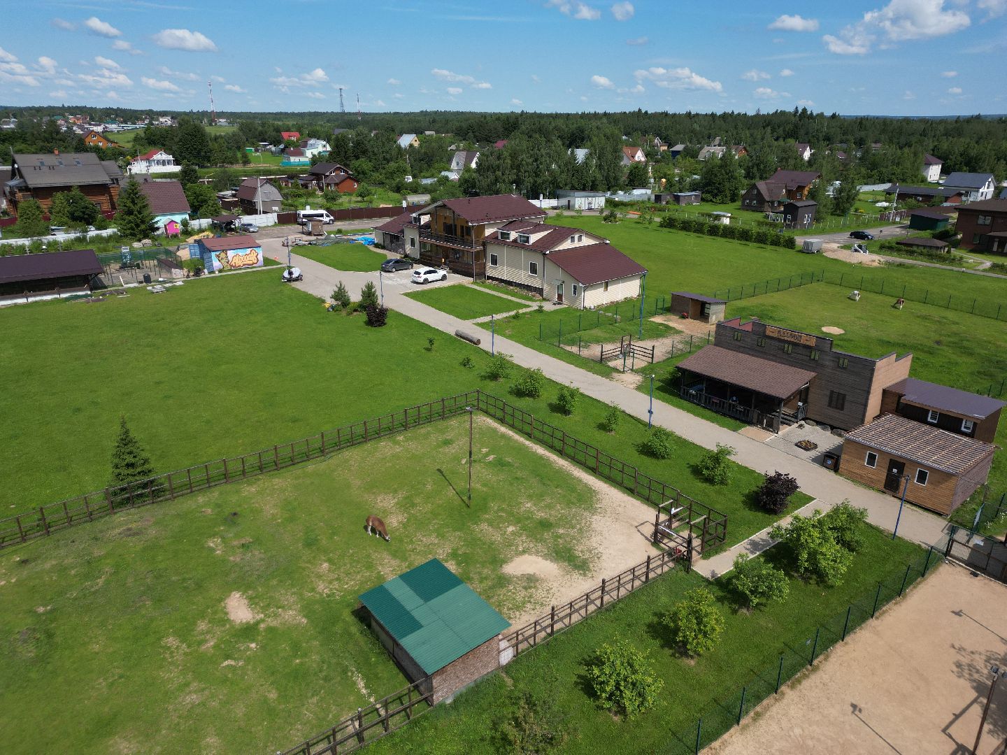 видео с коптера, ферма, дмитров,