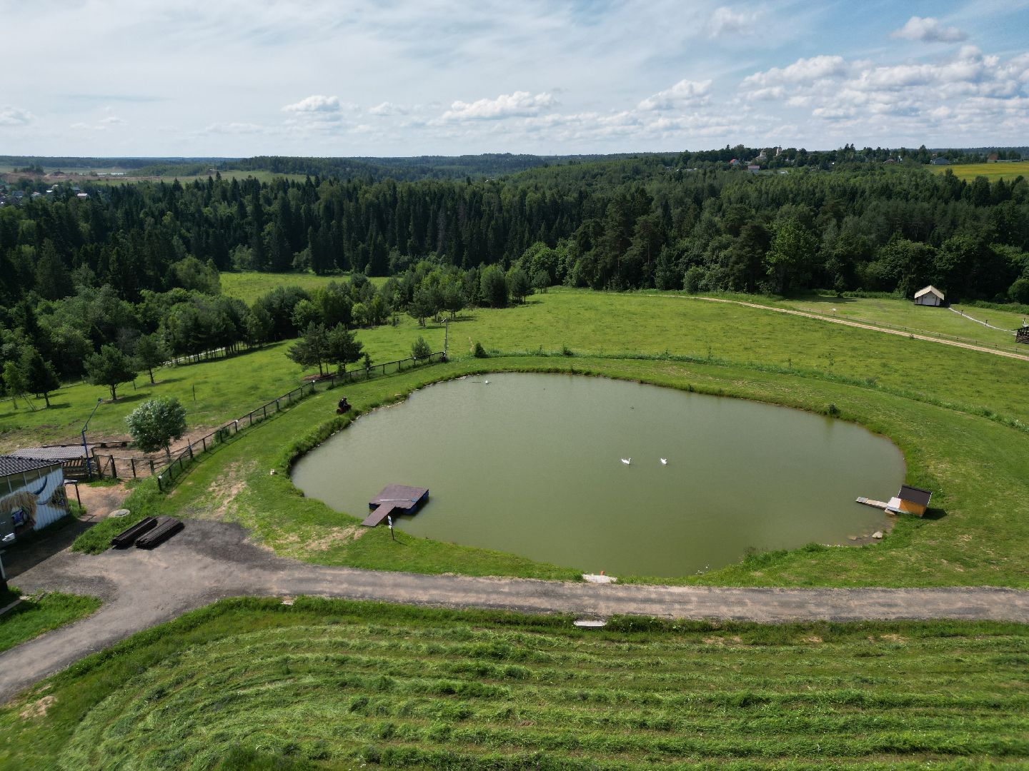 видео с коптера, ферма, дмитров,