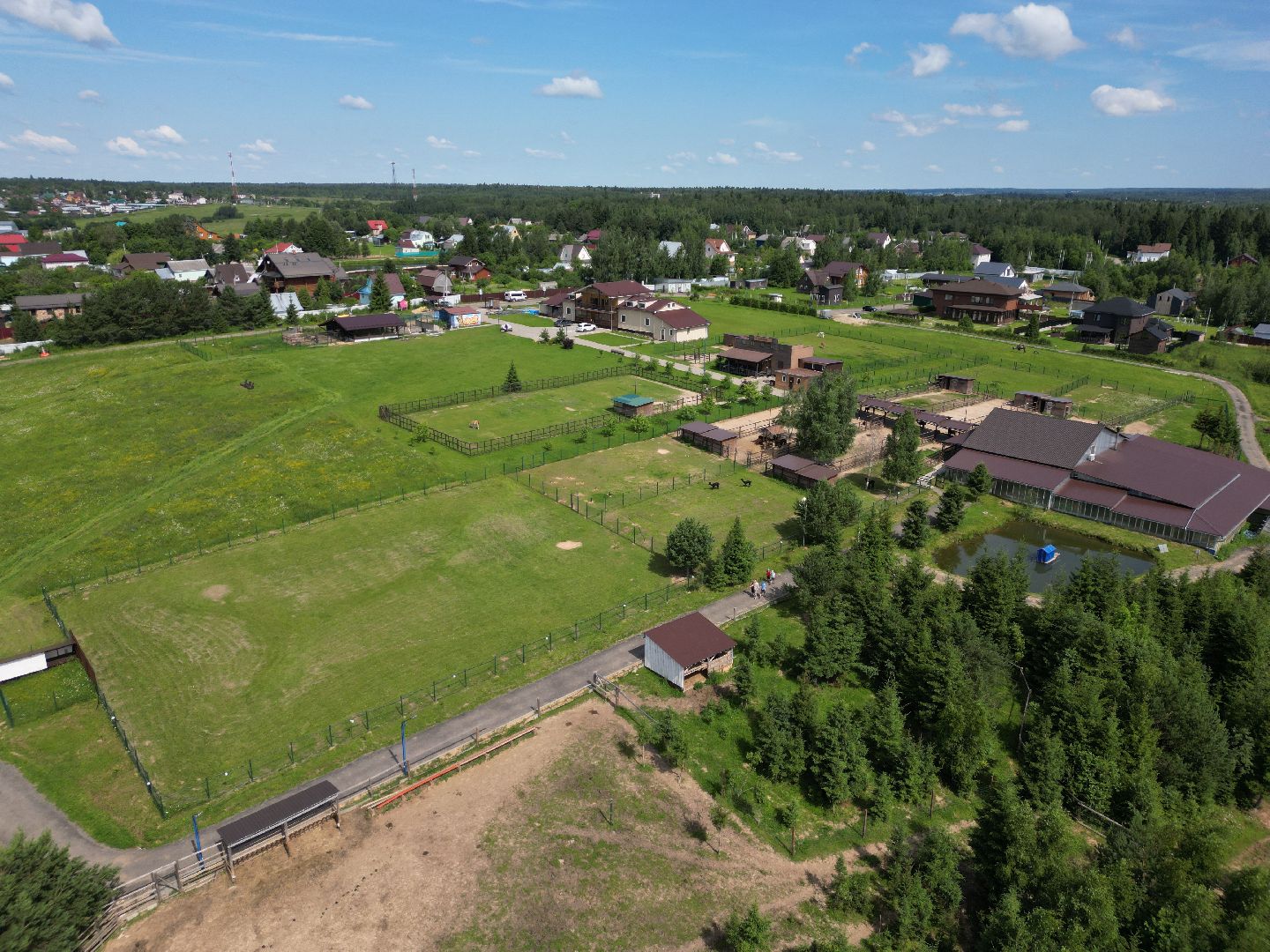 видео с коптера, ферма, дмитров,