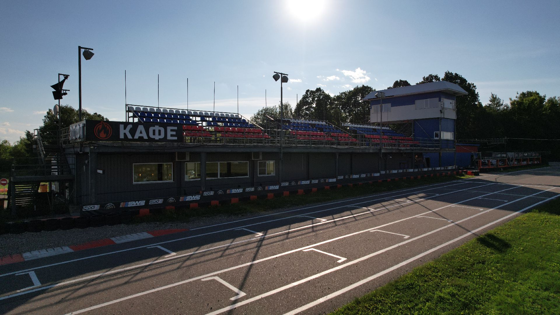 видео с коптера, трасса, картинг,