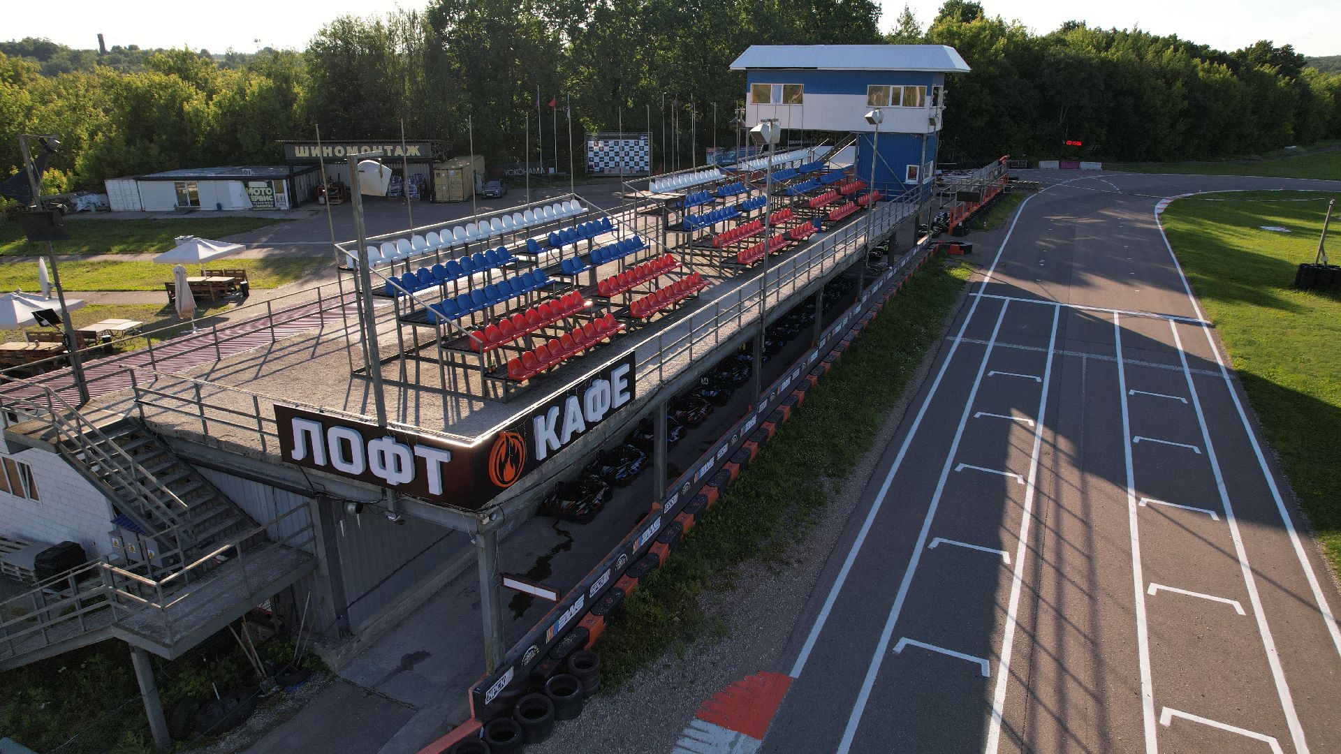 видео с коптера, трасса, картинг,