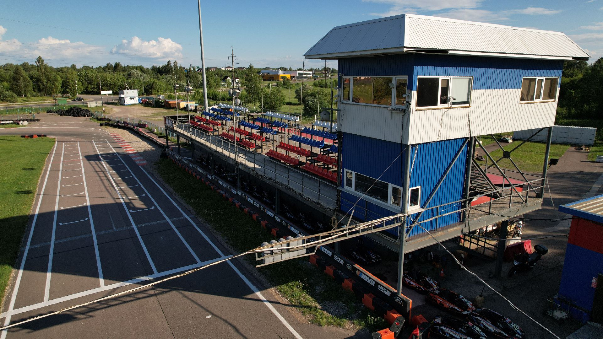 видео с коптера, трасса, картинг,