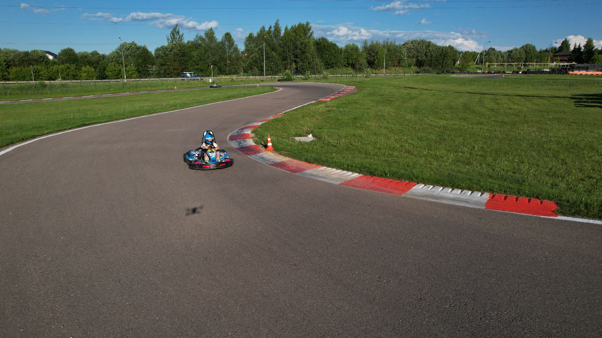 видео с коптера, трасса, картинг,