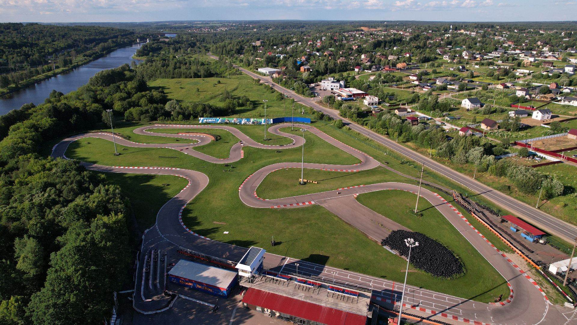 видео с коптера, трасса, картинг,