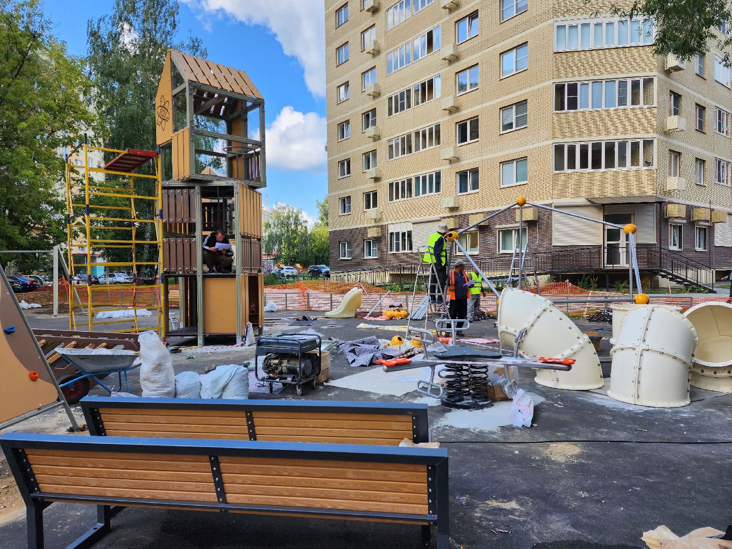 раменское, благоустройство, детская площадка на Гурьева 9,