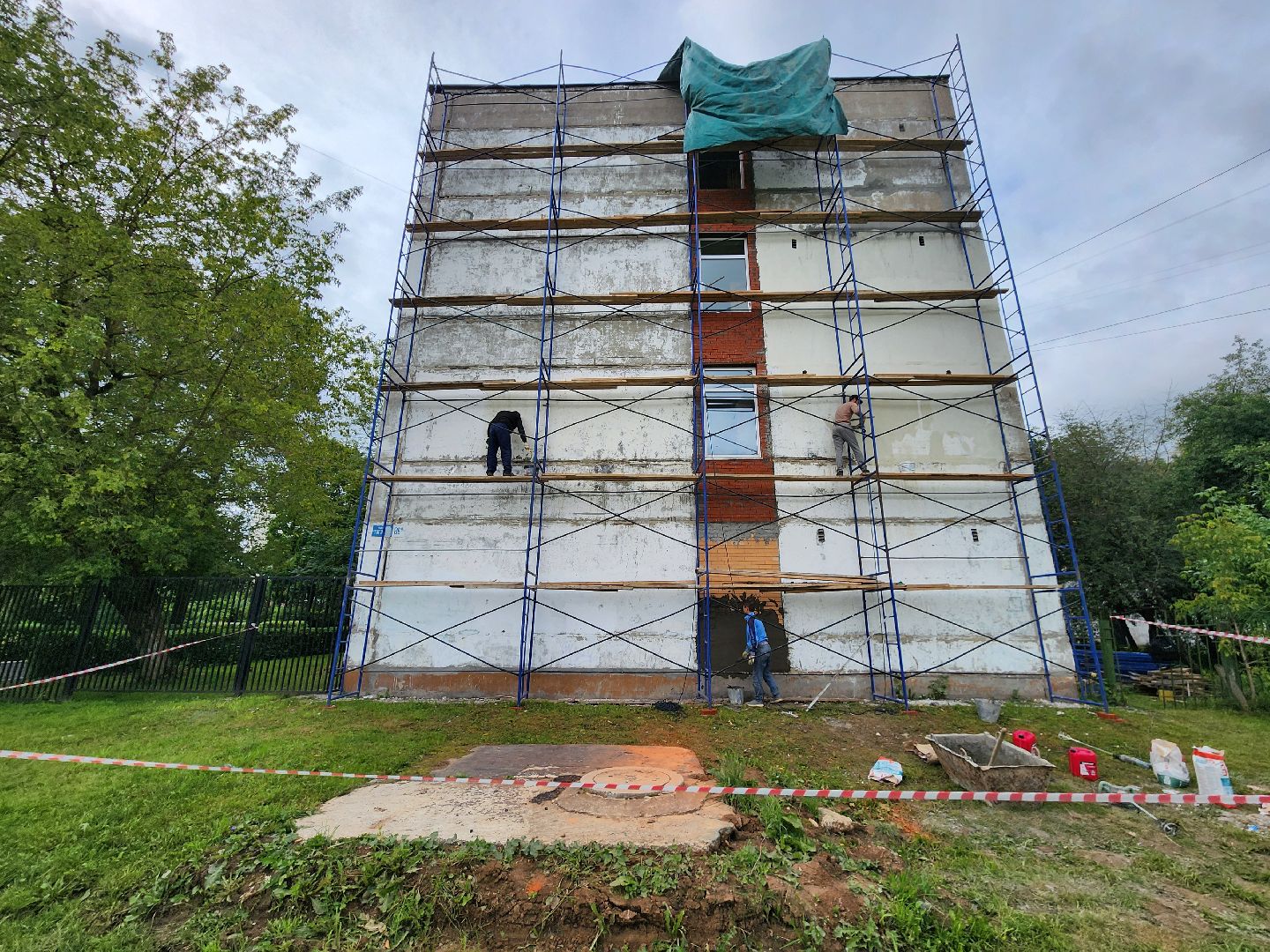 Чехов, школа 8, ремонт фасада, утепление, гидроизоляция, муниципальная программа Образование,герметизация швов,