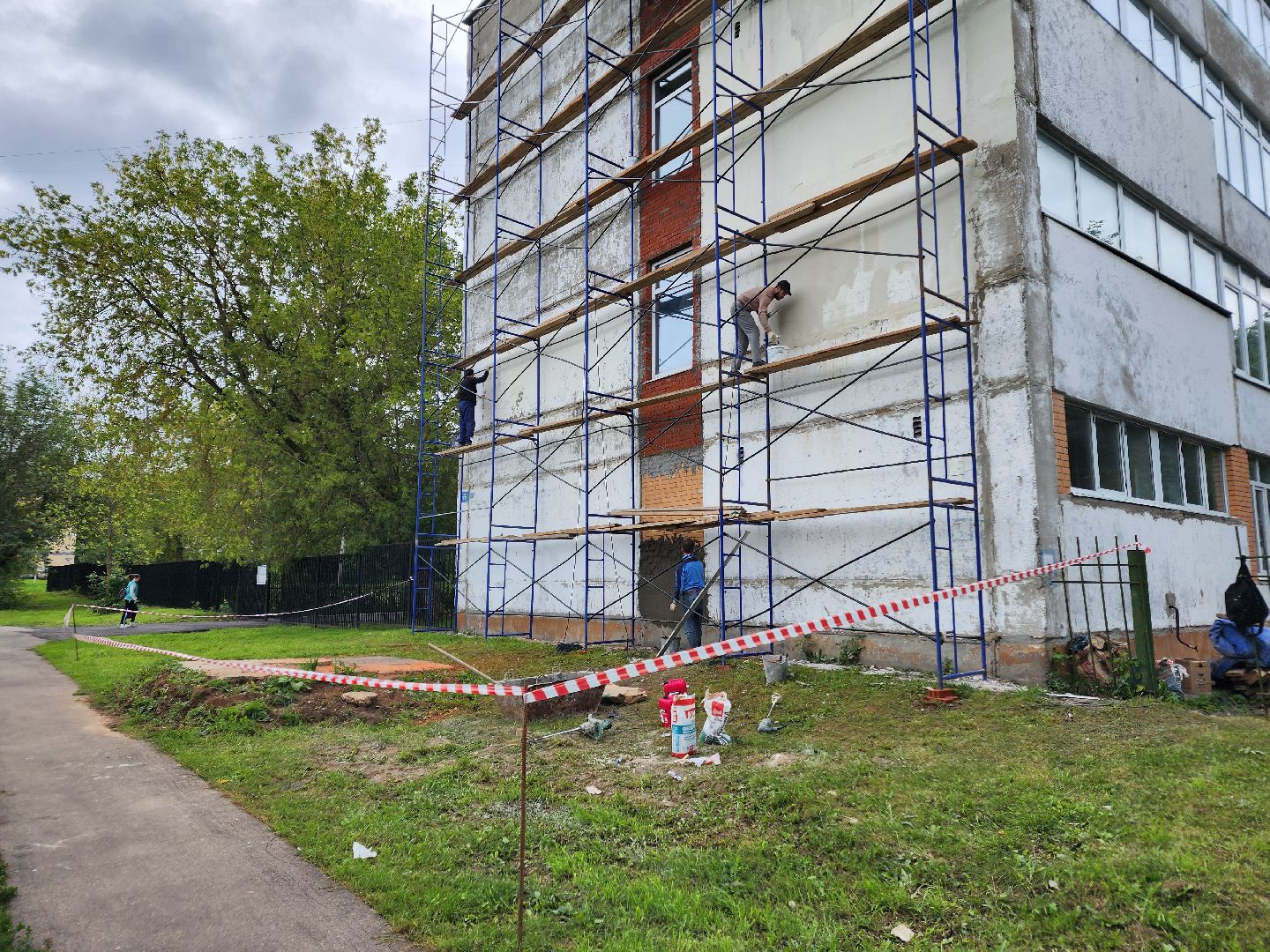 Чехов, школа 8, ремонт фасада, утепление, гидроизоляция, муниципальная программа Образование,герметизация швов,
