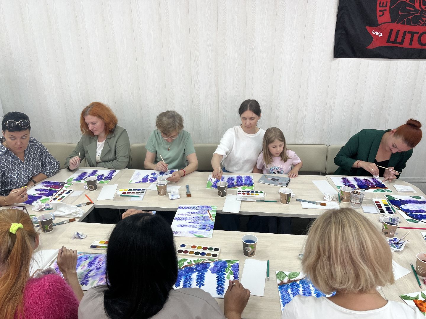 женский клуб, рисование, акварель,