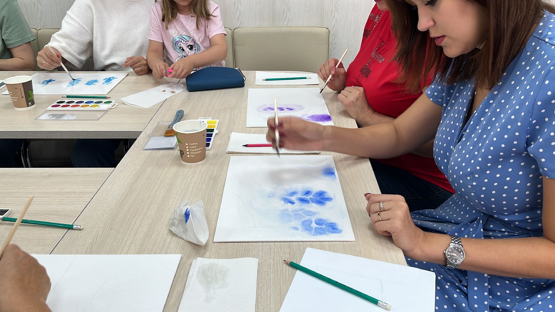 женский клуб, рисование, акварель,