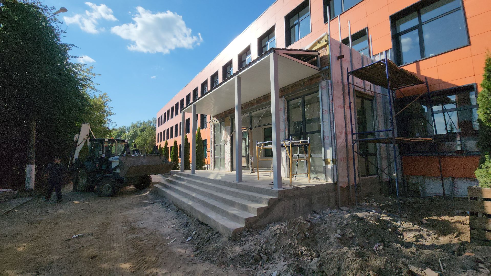 кашира, ожерелье, капитальный ремонт школы, школа 10, фасадные работы,