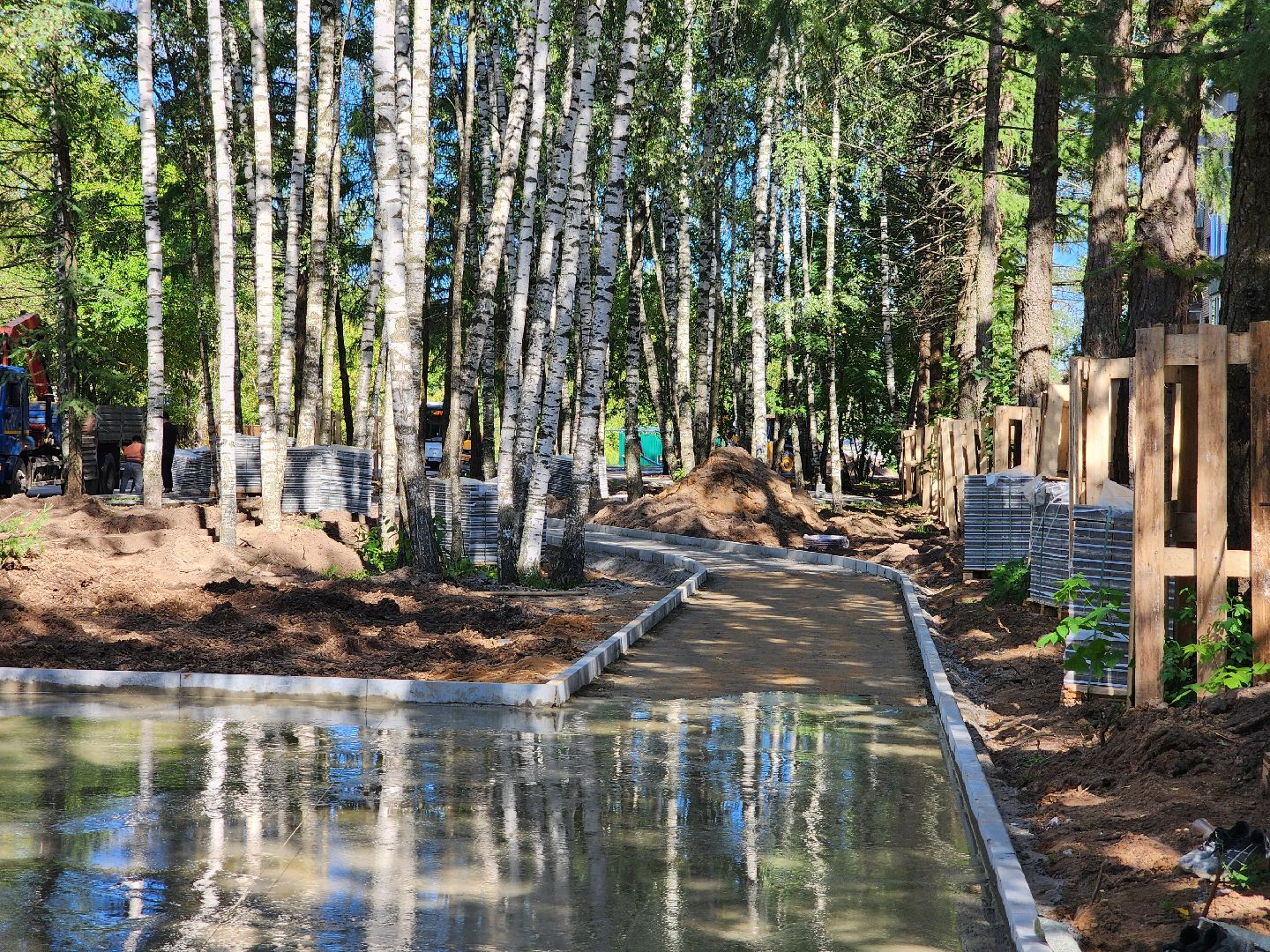 Дубна, Благоустройство, Пешеходные зоны, Укладка плитки, Подготовительные работы, укладка асфальта,
