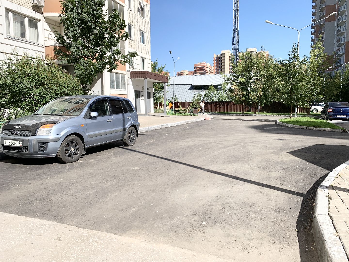 Балашиха, Подмосковье, благоустройство дворов, озеленение двора, высадка сирени, высадка кустарников,