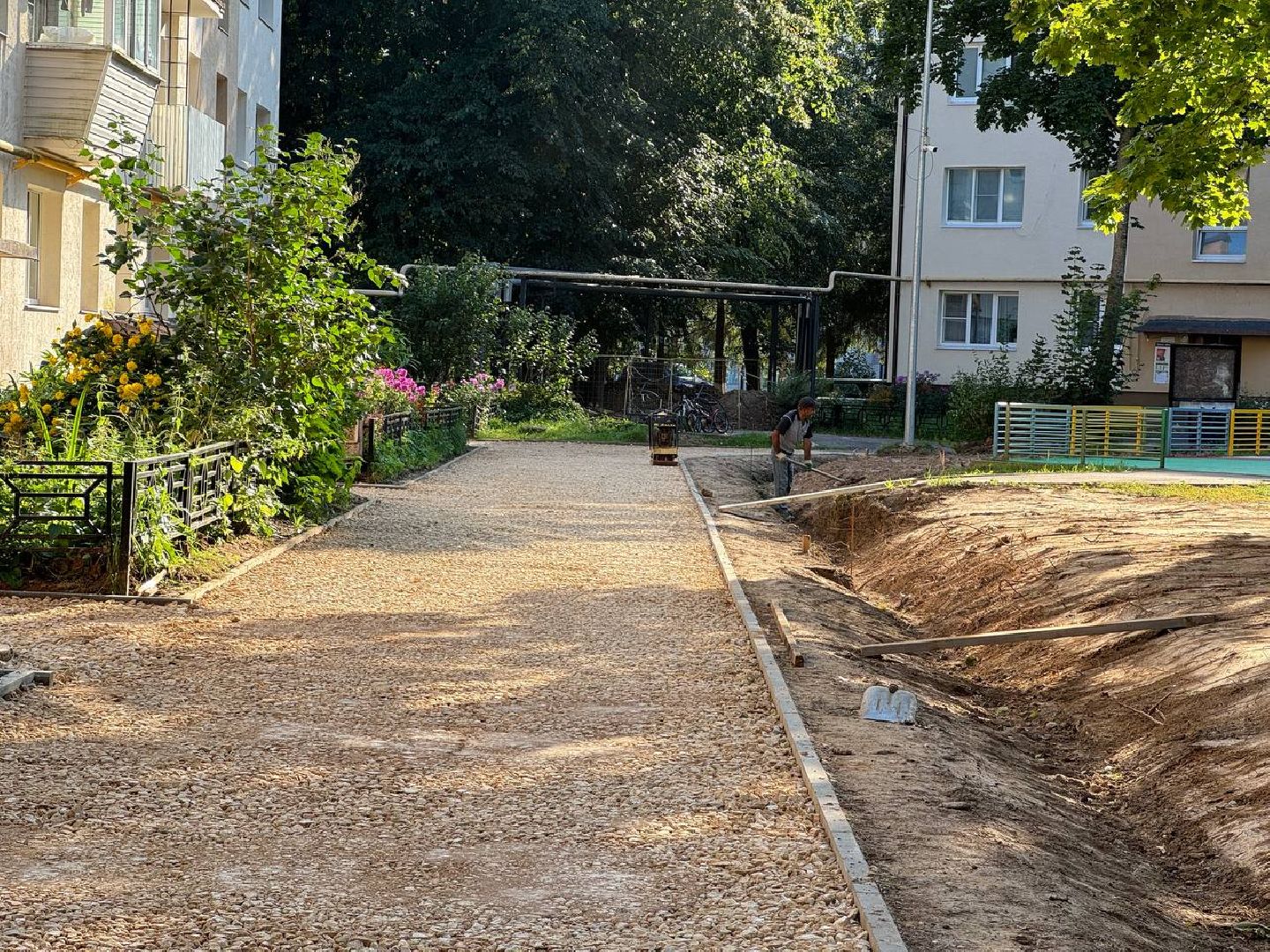 бригада, городской округ восход, асфальт, парковки, благоустроенная территория,