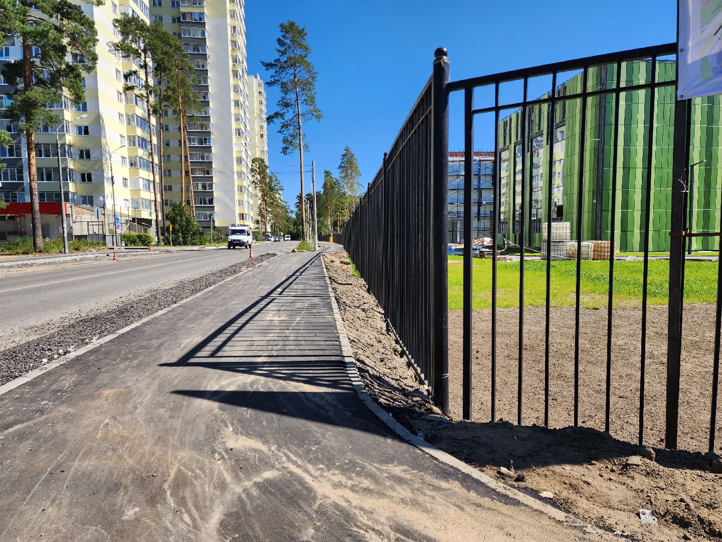 раменское, дороги, тротуар к новой школе на улице Высоковольтной,