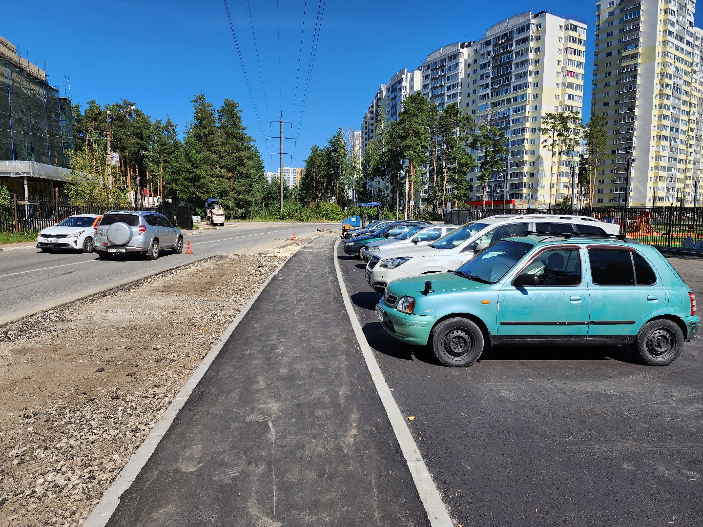 раменское, дороги, тротуар к новой школе на улице Высоковольтной,