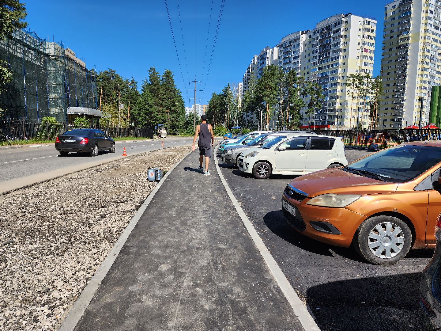 раменское, дороги, тротуар к новой школе на улице Высоковольтной,