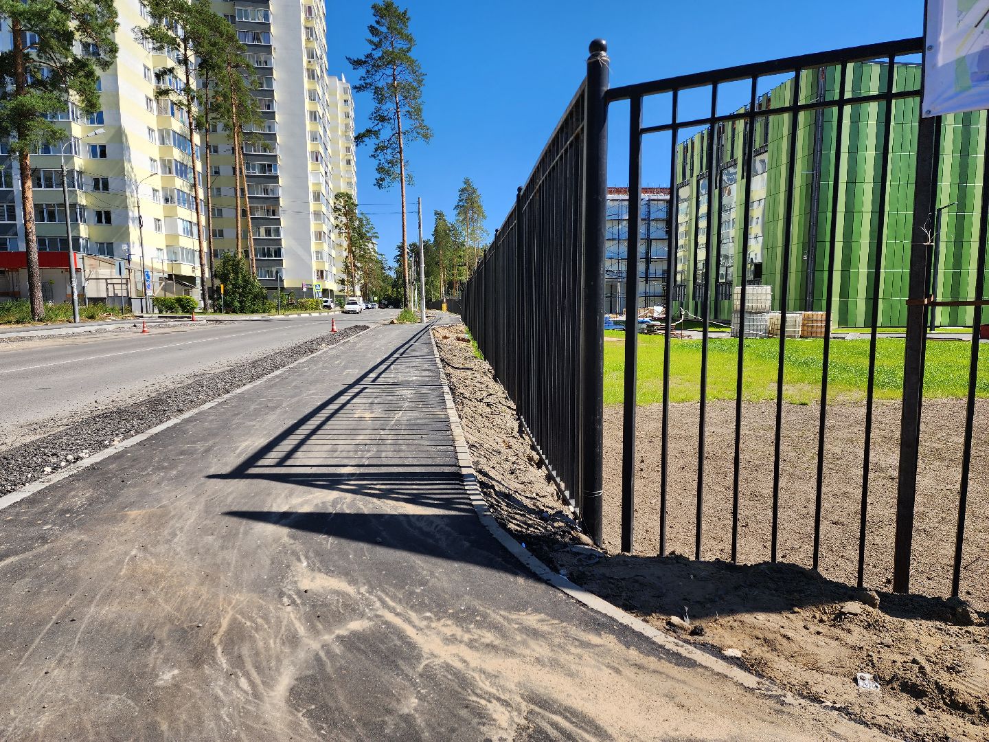 раменское, дороги, тротуар к новой школе на улице Высоковольтной,