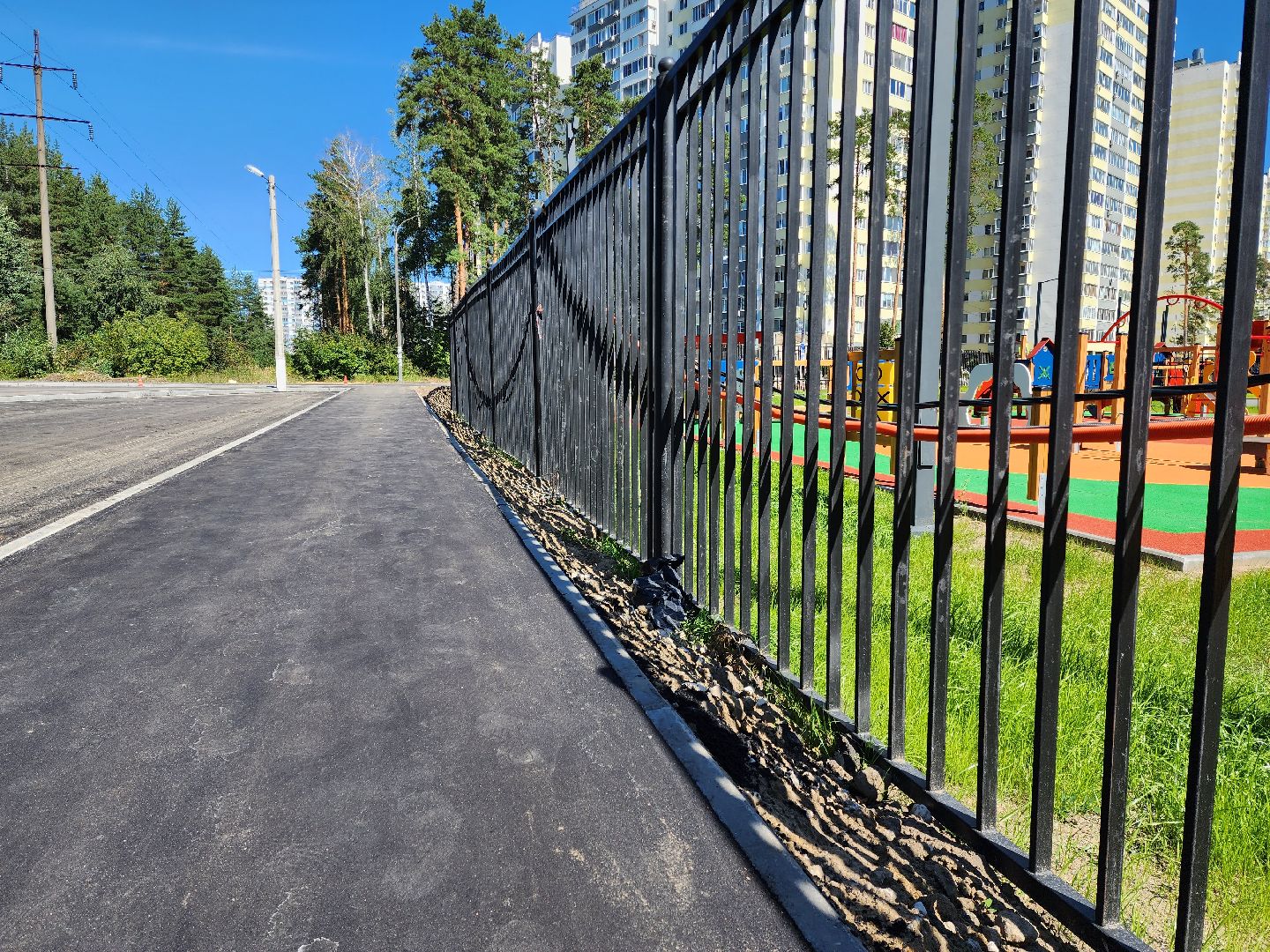 раменское, дороги, тротуар к новой школе на улице Высоковольтной,