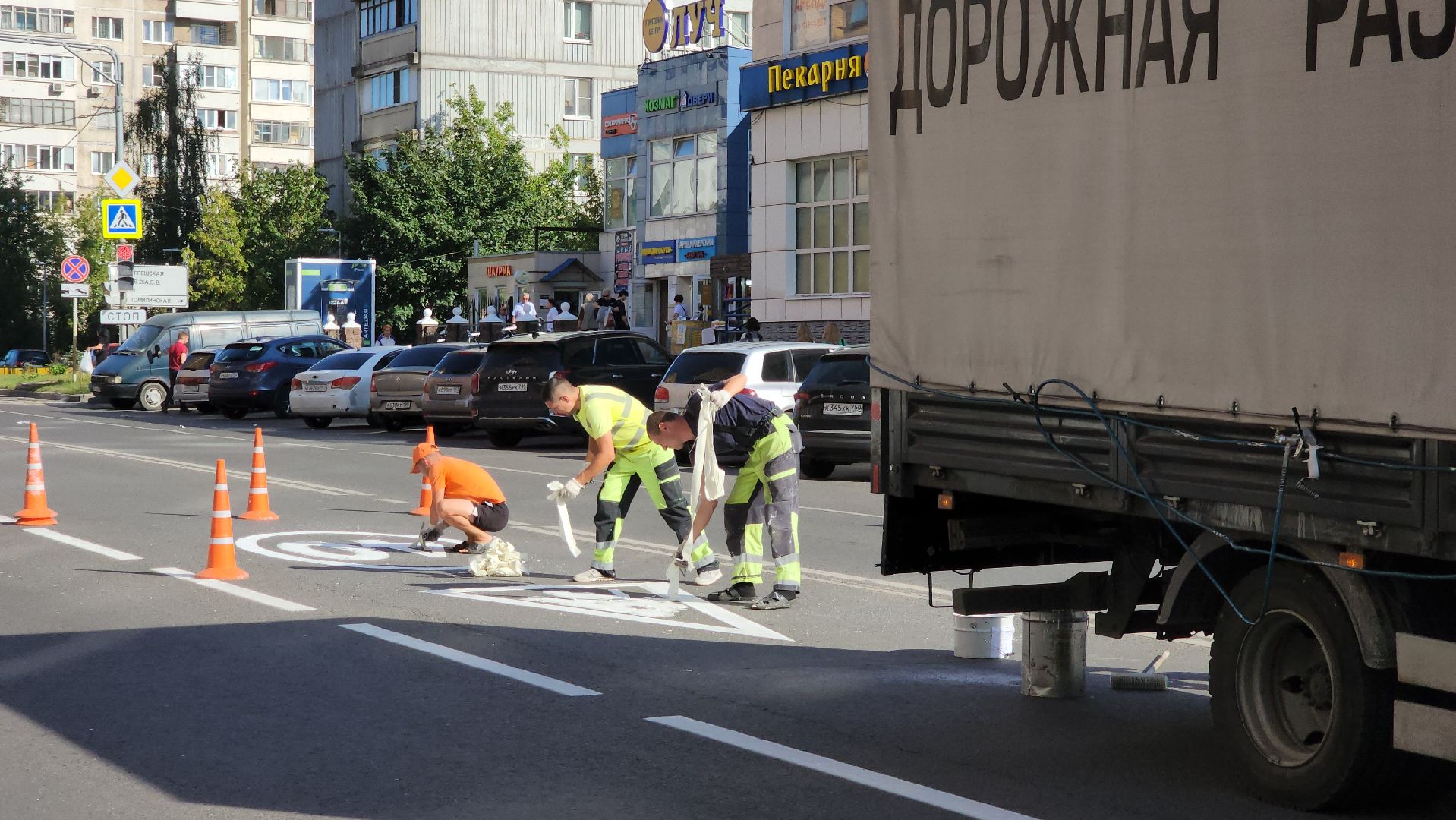 дорожная разметка, подготовка к 1 сентября, дорожные работы,