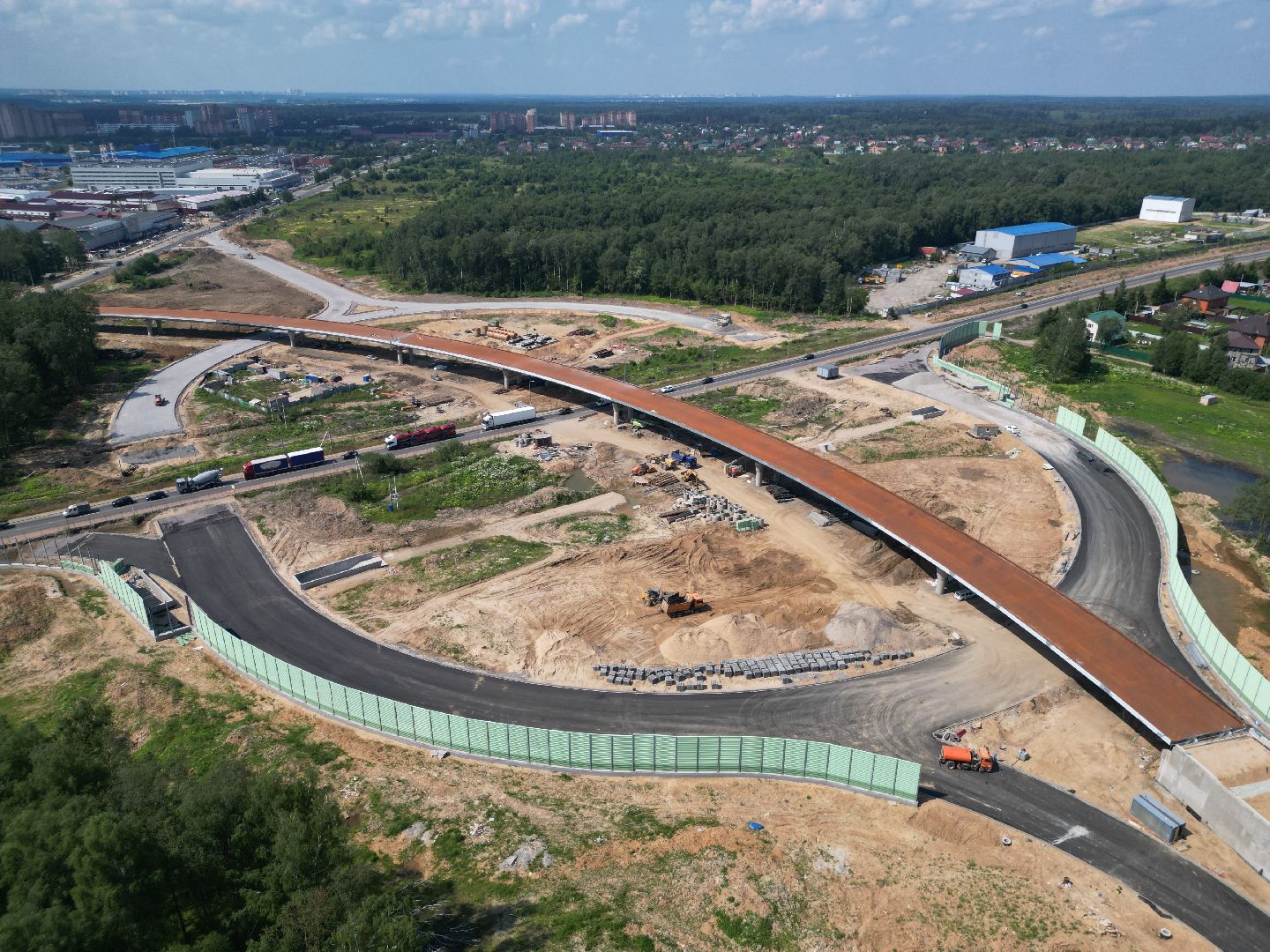 видео с коптера, лобня, строительство, дороги,