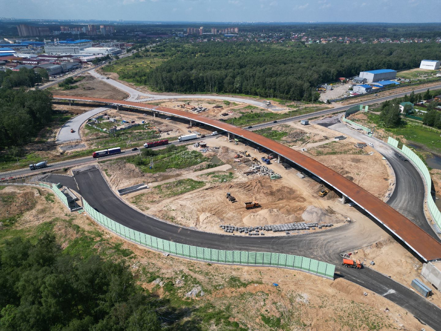 видео с коптера, лобня, строительство, дороги,