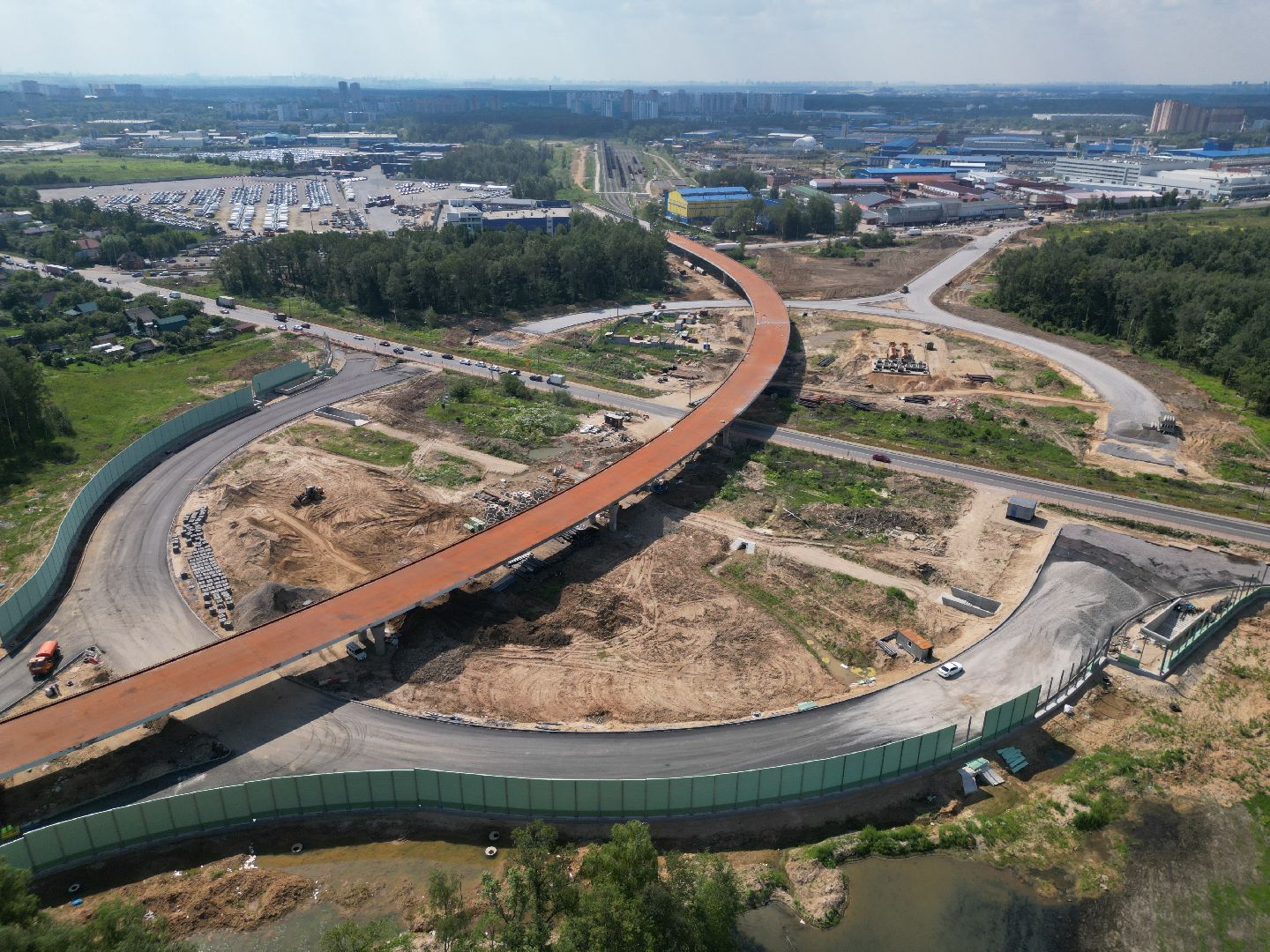 видео с коптера, лобня, строительство, дороги,