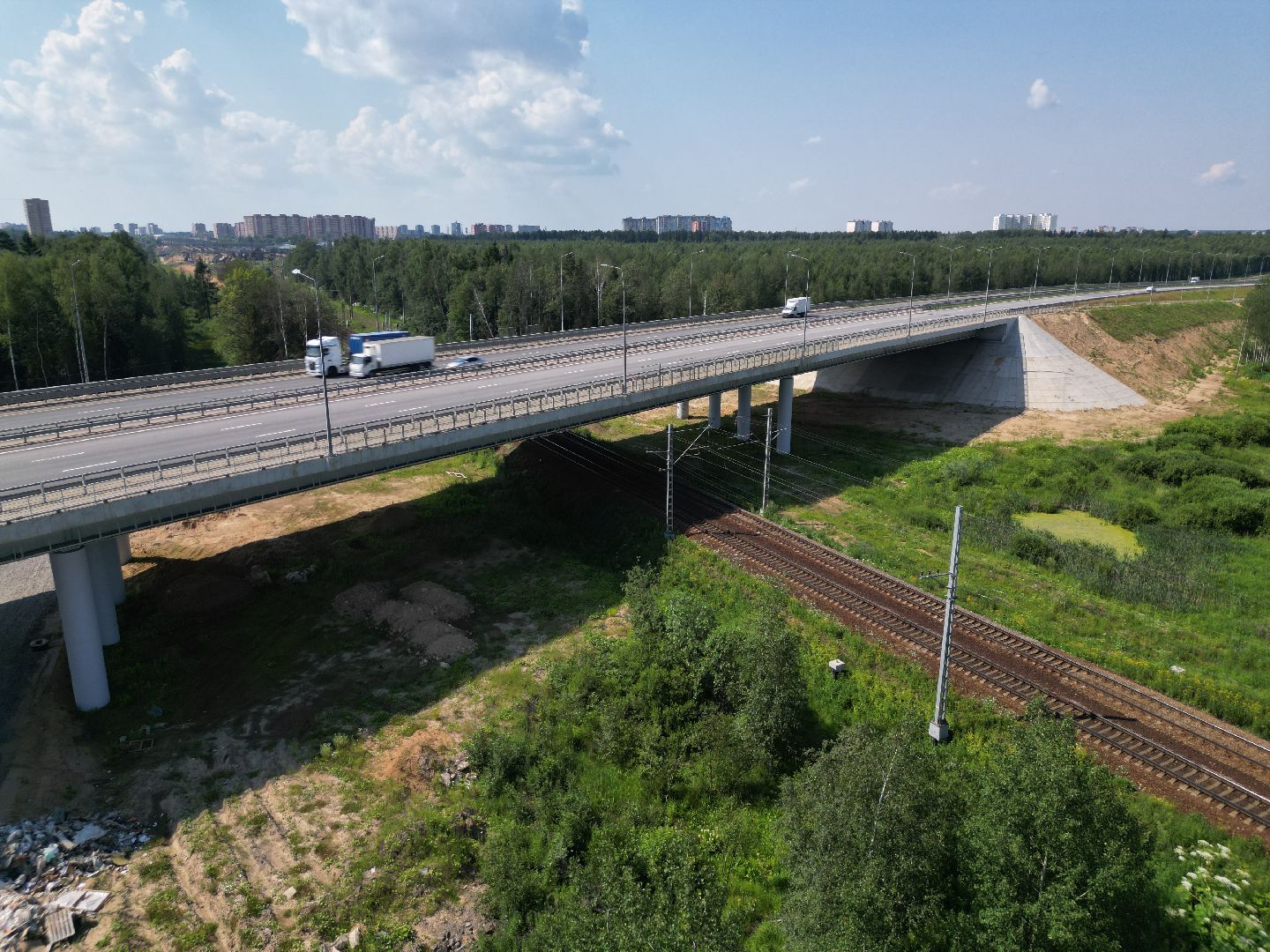 видео с коптера, лобня, строительство, дороги,
