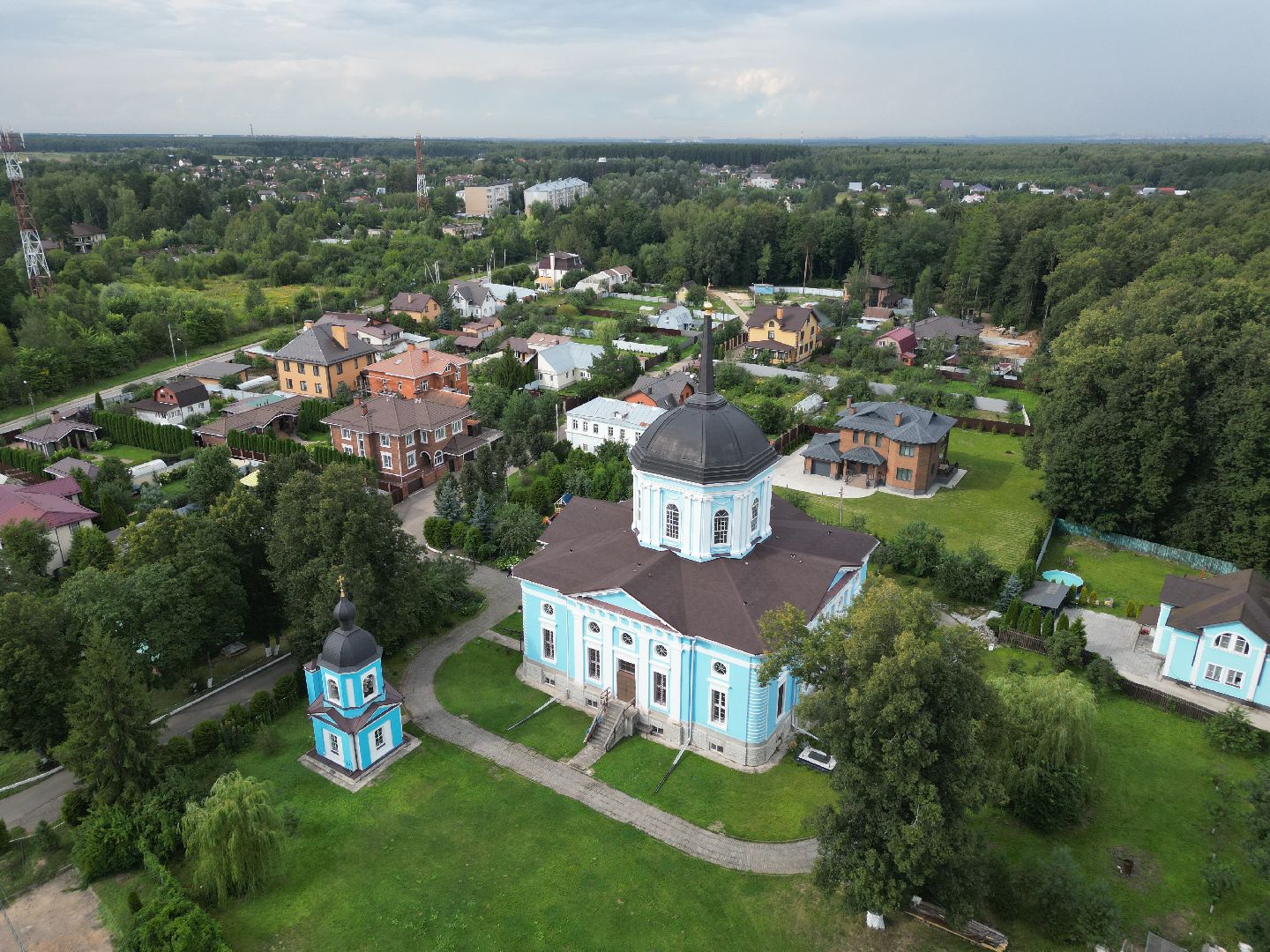 видео с коптера, подольск, церковь, культура,