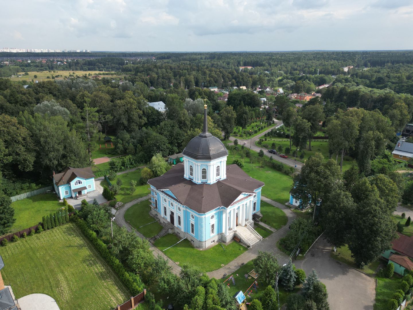 видео с коптера, подольск, церковь, культура,