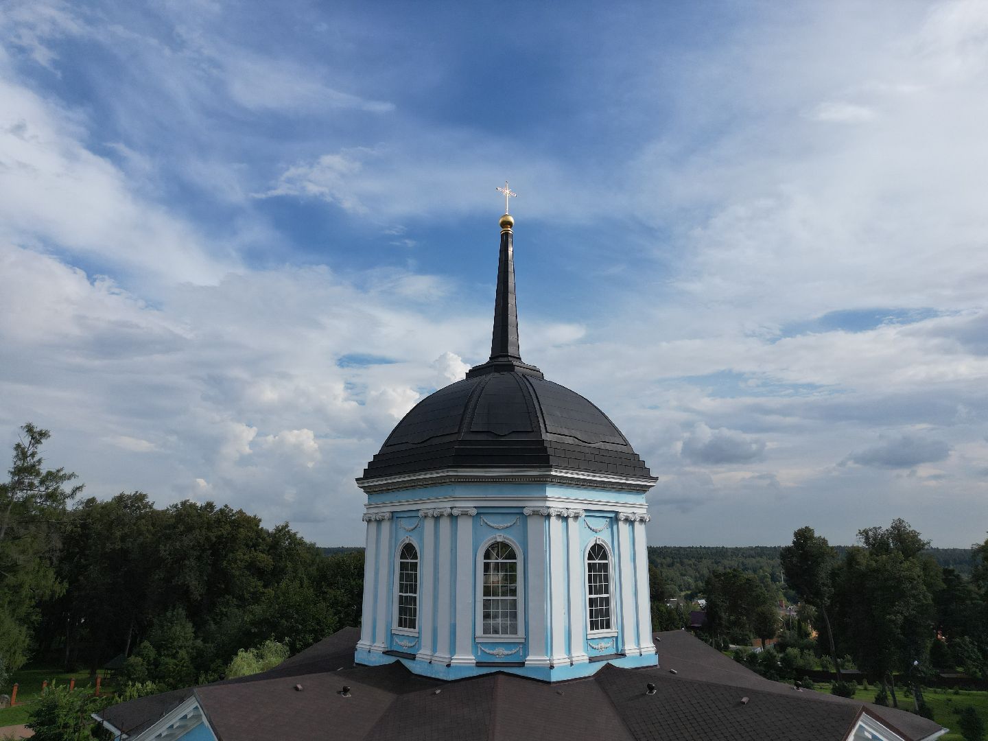 видео с коптера, подольск, церковь, культура,