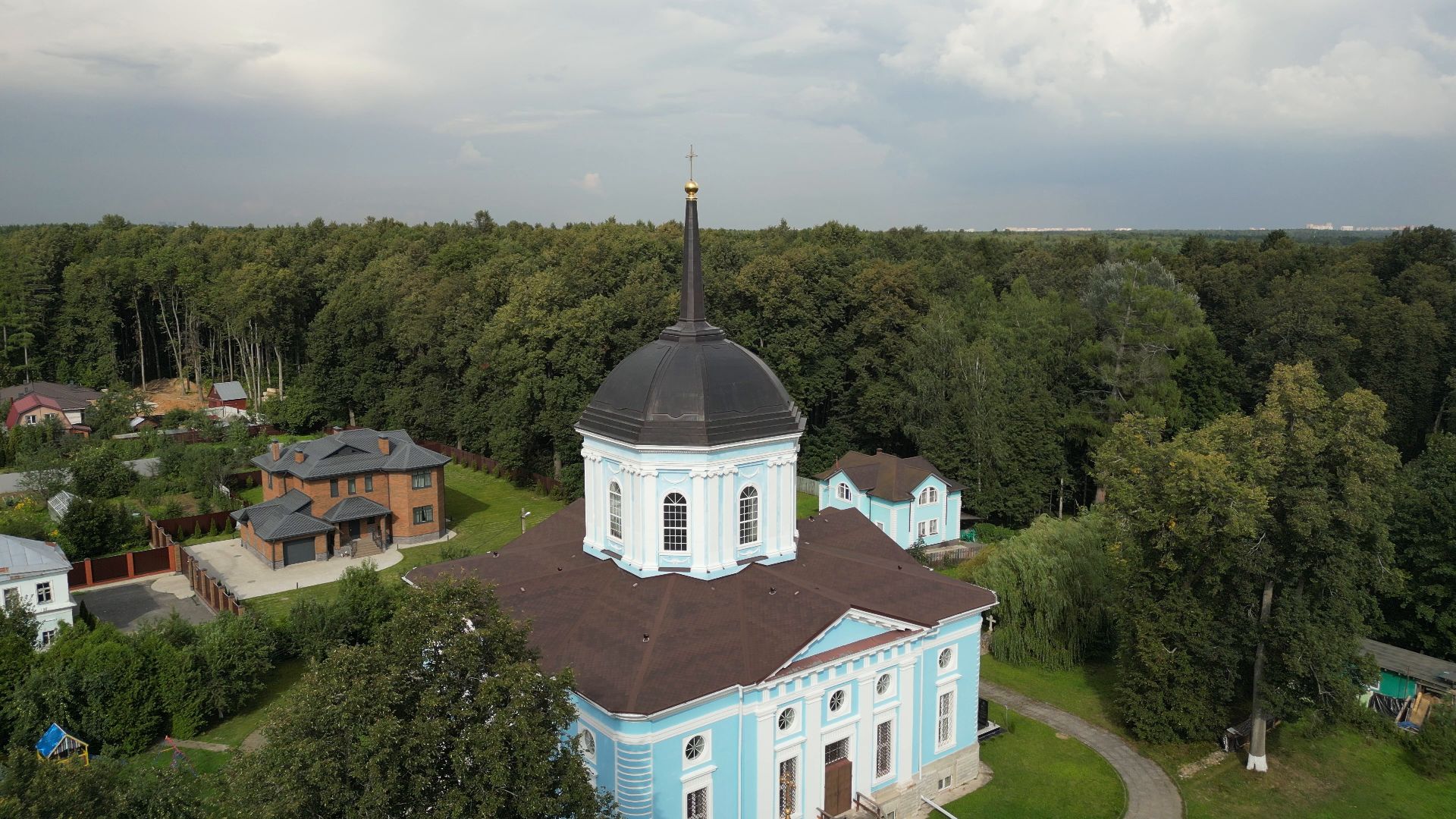 видео с коптера, подольск, церковь, культура,