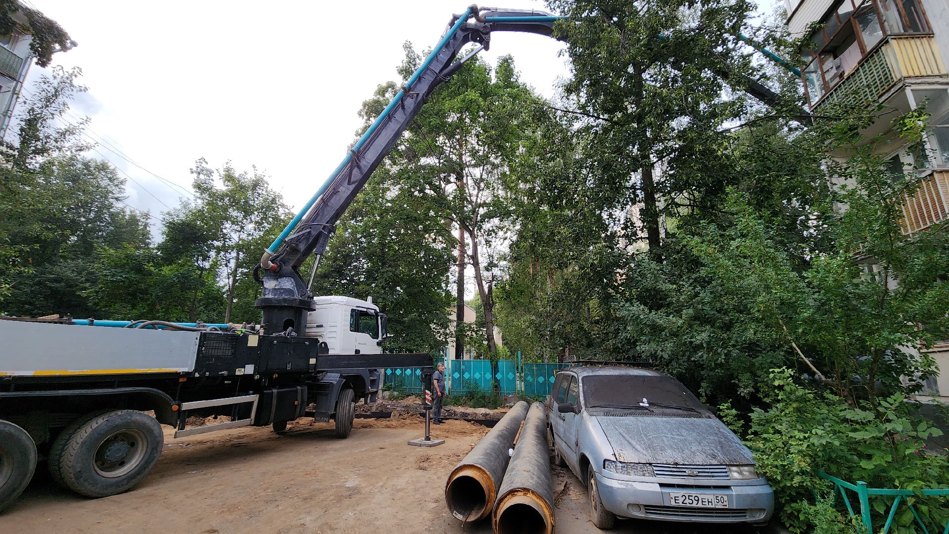 пушкино, ремонт тепловых сетей, центр города, трубы, трубопровод,