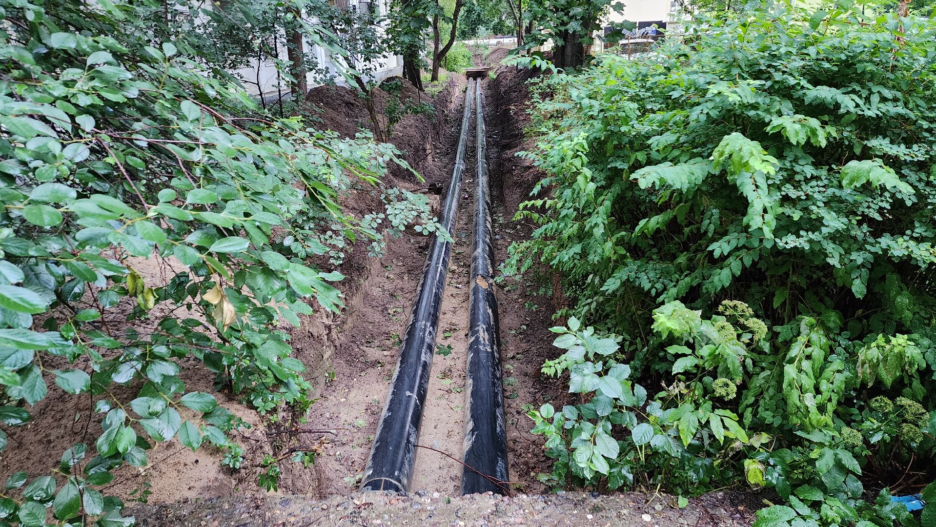 пушкино, ремонт тепловых сетей, центр города, трубы, трубопровод,