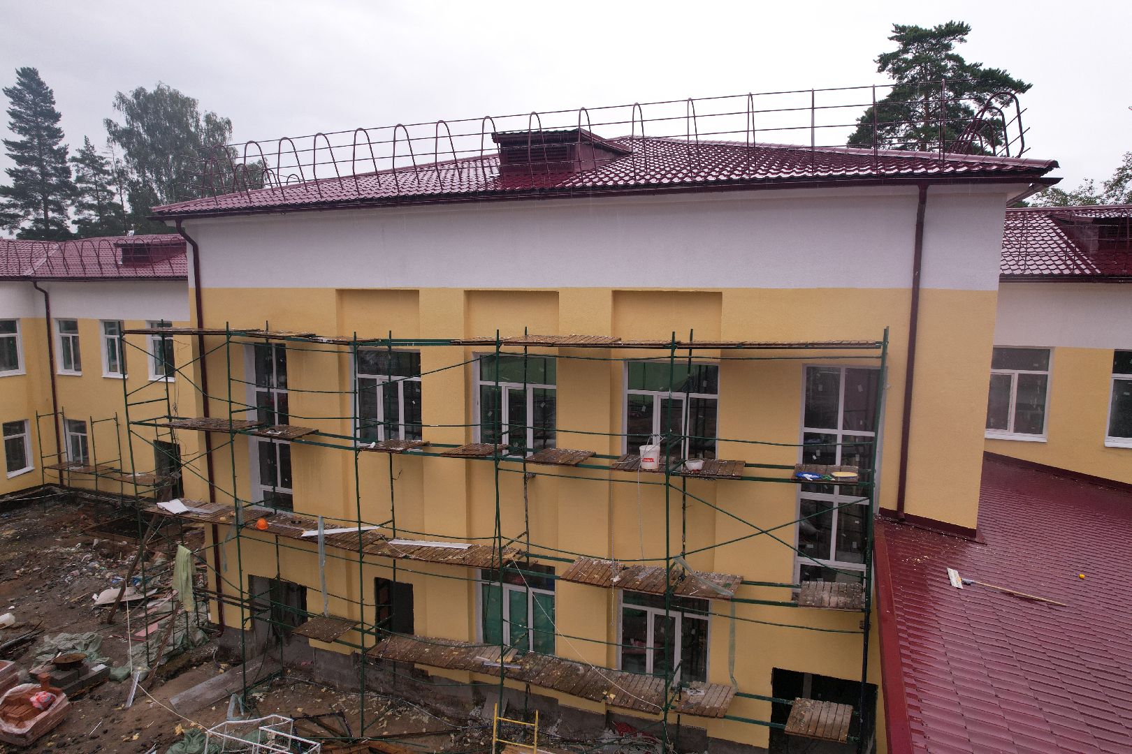 видео с коптера, школа, дубна,