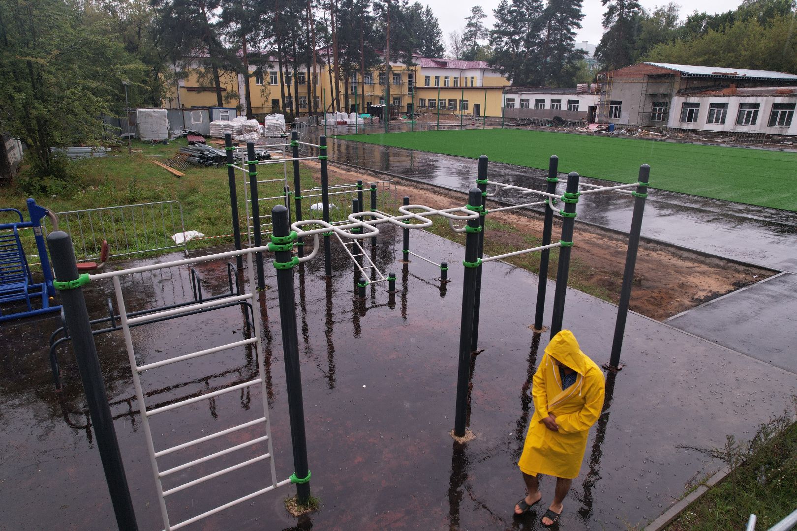 видео с коптера, школа, дубна,