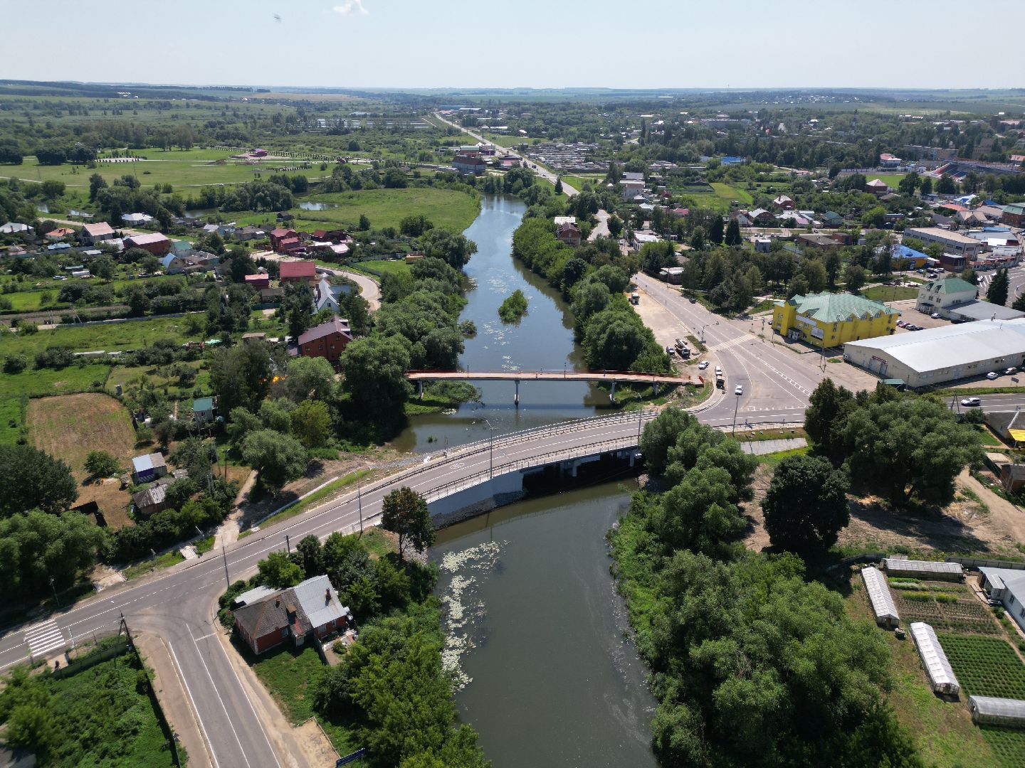 видео с коптера, мост, дороги,